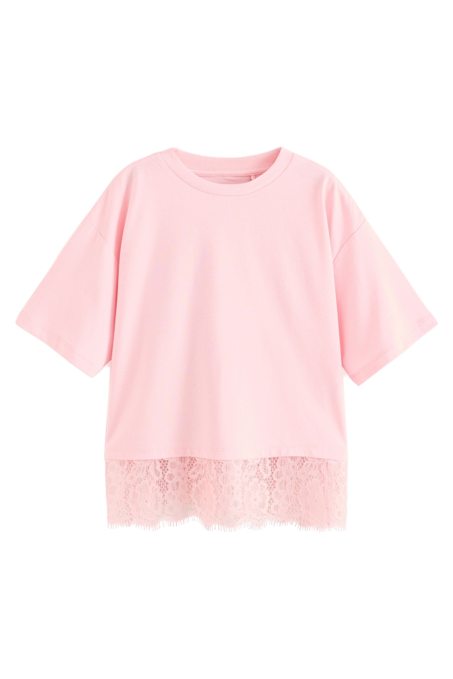 Next T-Shirt T-Shirt mit Spitzensaum (1-tlg)