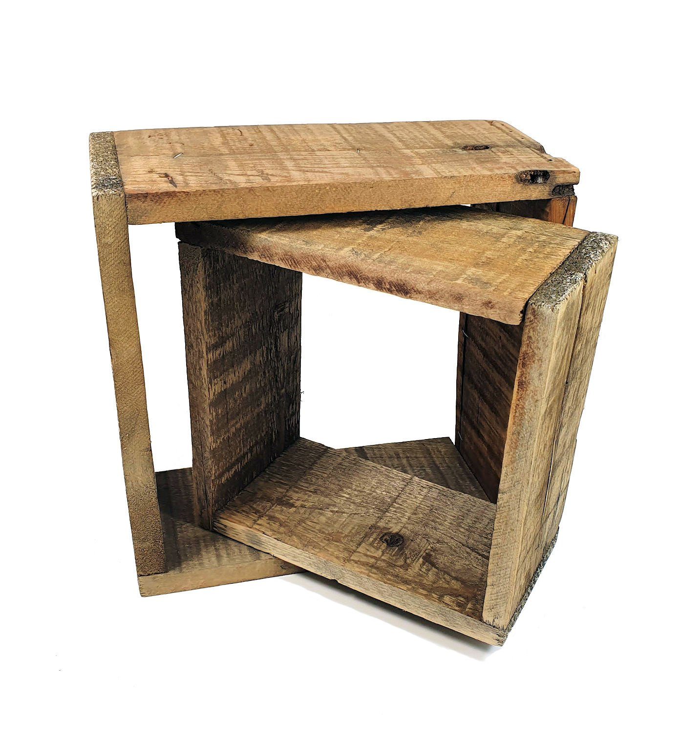 Spetebo Dekoobjekt Holz Deko Würfel - 2er Set (2er Set, 2 St., Hängeregal), Würfelregal zum Hängen oder Stellen – Bild 2 von 2
