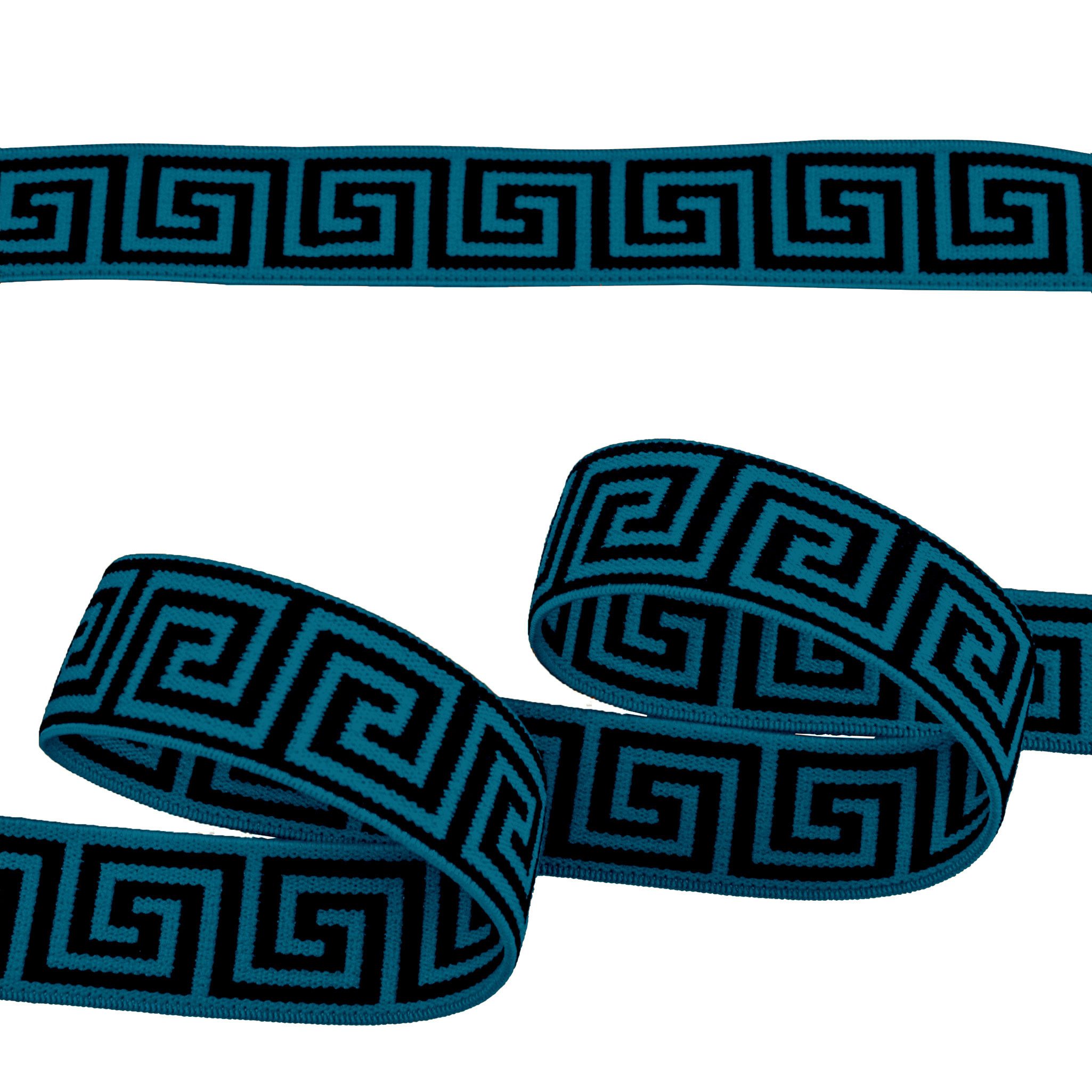 Gummiband Gummiband mit griechischen Muster ab 1mx25mm Gummilitze Elastisch
