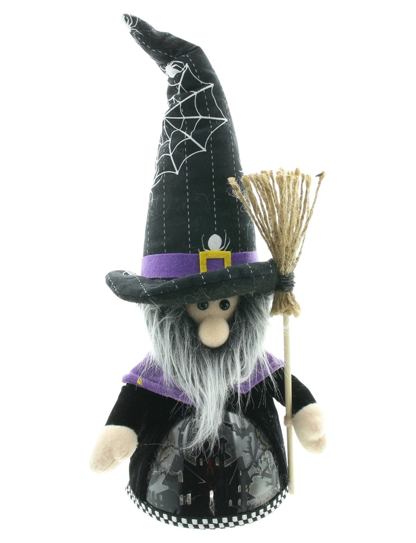 Dekoleidenschaft LED-Dekofigur "Hexenmeister" 39 cm hoch, Halloween Deko mit bunter Beleuchtung, Leuchtdeko, Party-Dekoration, Zauberer, Hexer