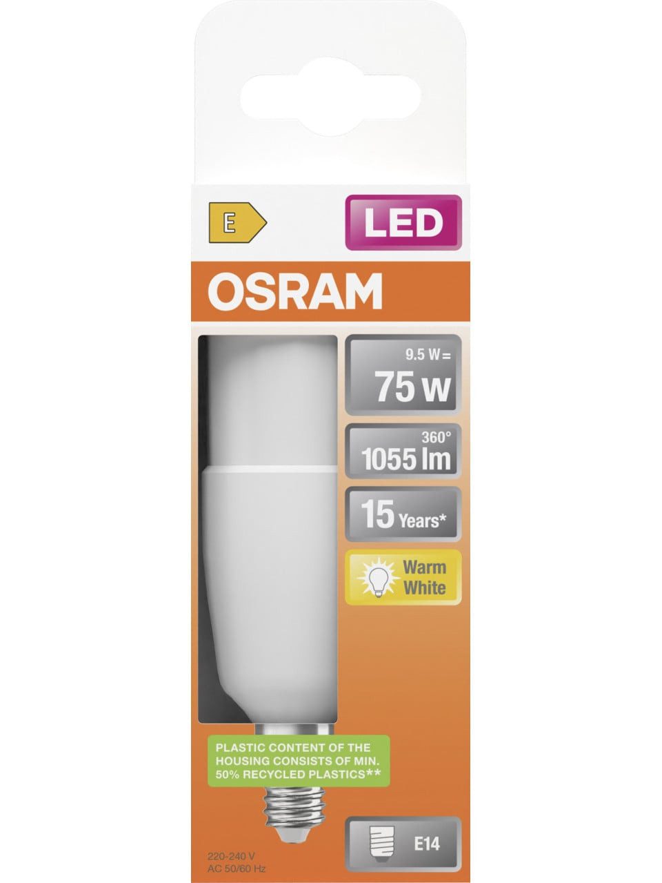 Osram LED-Leuchtmittel Osram LED Leuchtmittel Star Stick E14 9 W, Nicht dimmbar