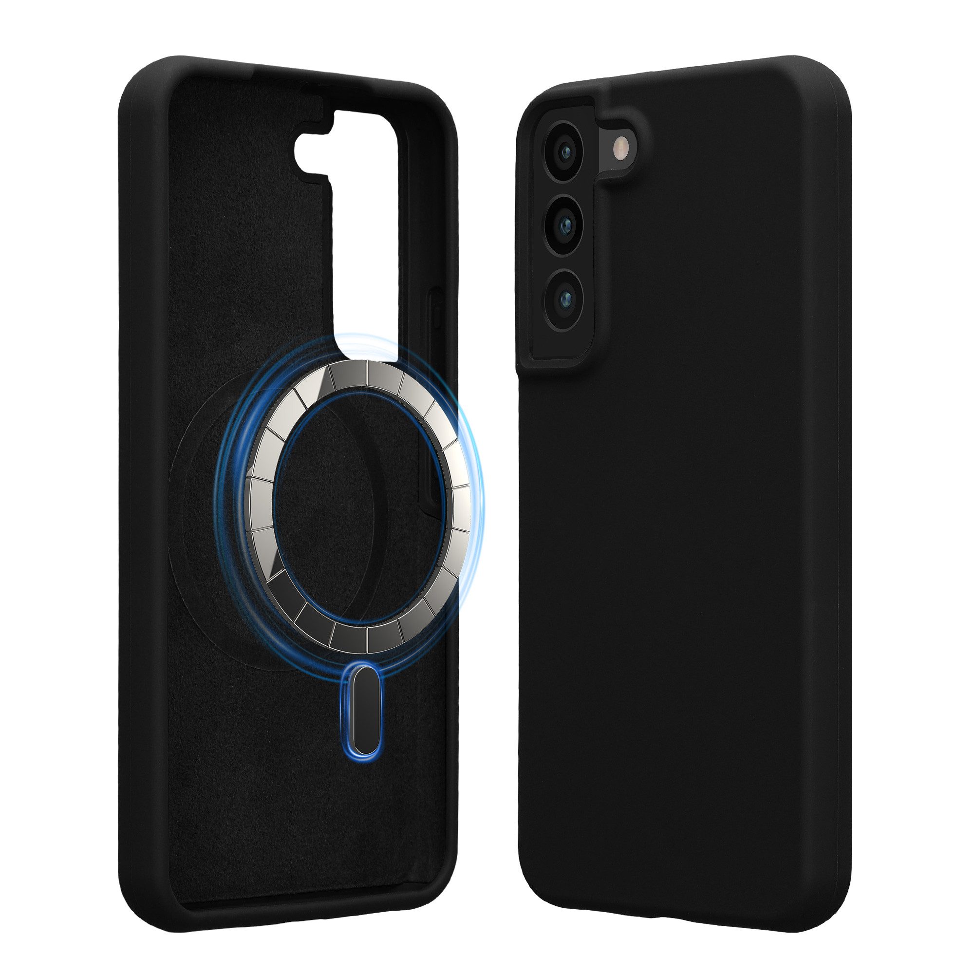 kwmobile Handyhülle Hülle kompatibel mit Samsung Galaxy S22 Plus, magnetische Handyhülle Silikon Case - Cover gummiert