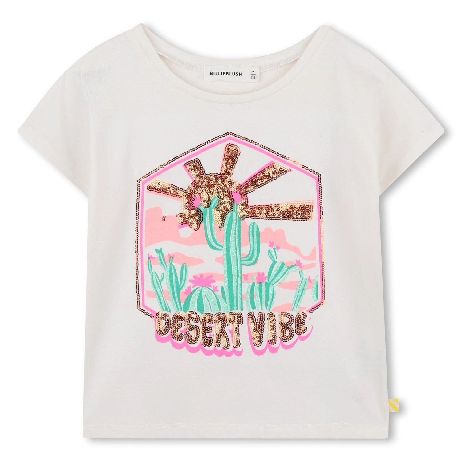 T-Shirt Billieblush T-Shirt Weiß mit Pailletten Desert Vibe