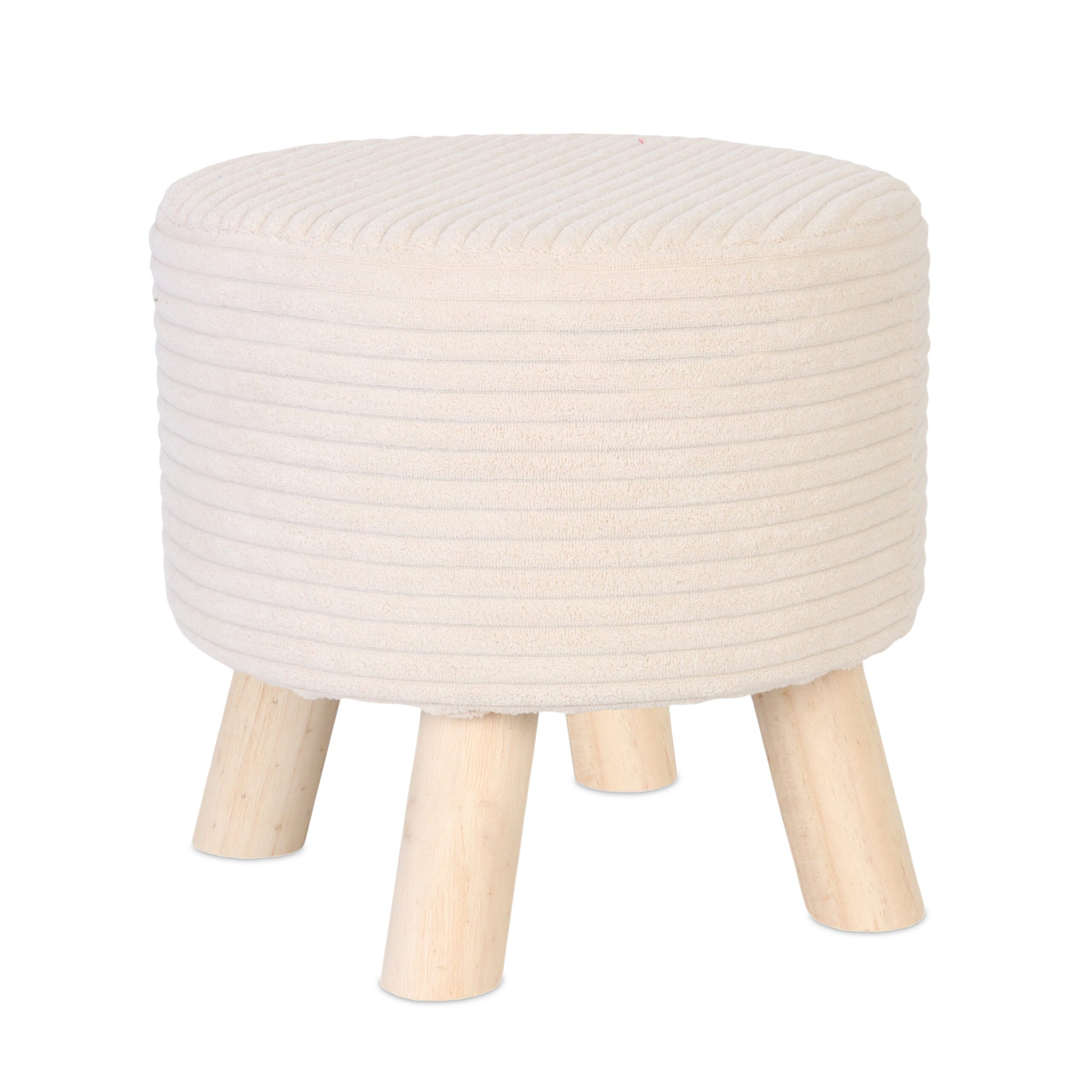 relaxdays Sitzhocker Hocker Cord, Beige günstig online kaufen
