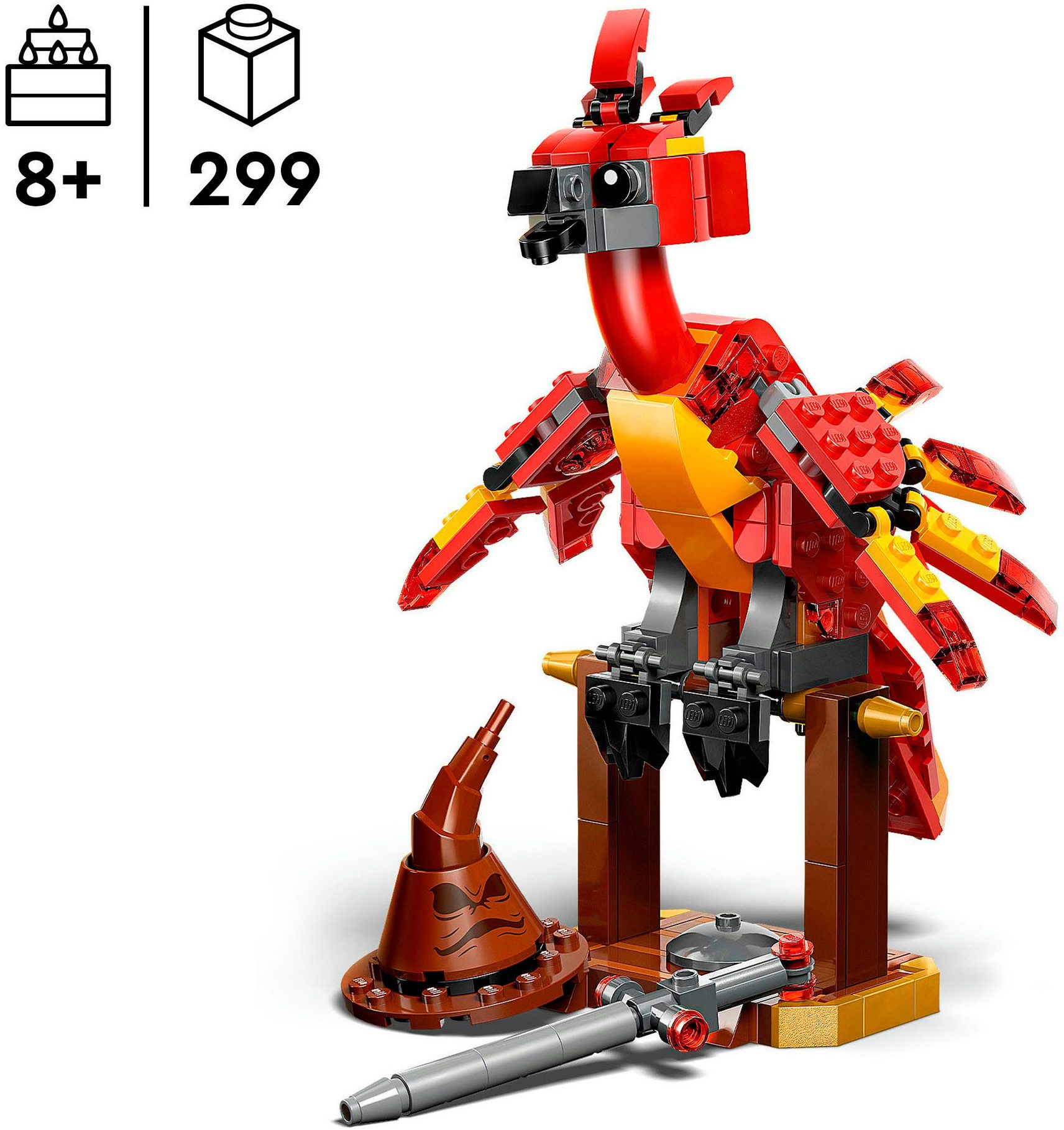 LEGO® Fawkes: Dumbledores Phönix (76448), LEGO Harry Potter™ Konstruktionsspielsteine, (299 St), Made in Europe