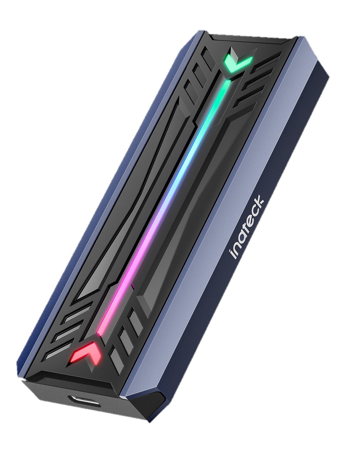 Festplatten-Gehäuse RGB M.2 NVMe SATA SSD Gehäuse 10 Gbps, USB 3.2, unterstützt UASP Trim