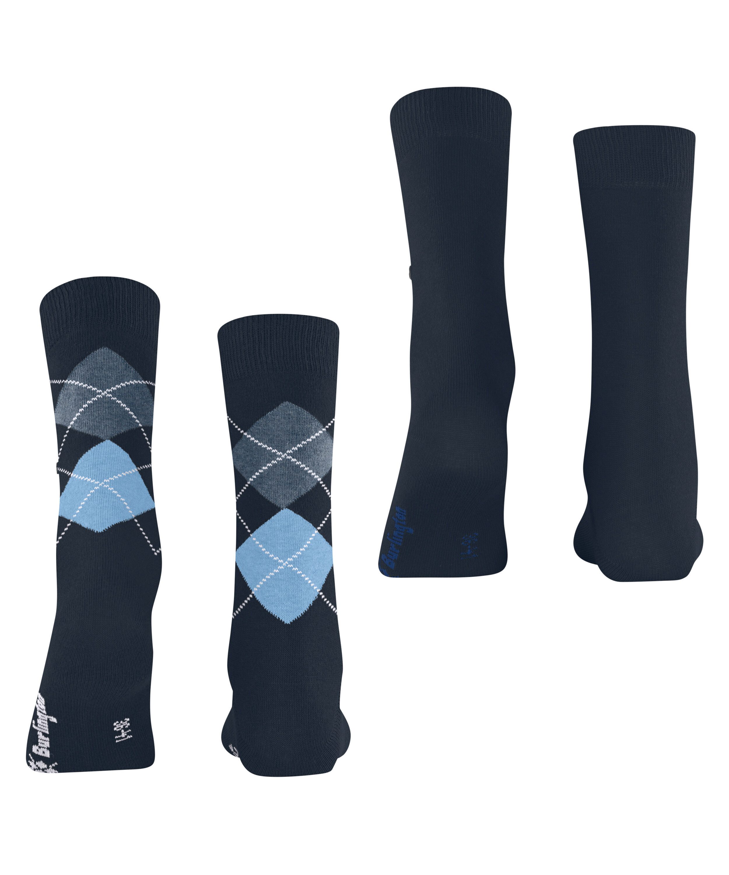 Burlington Socken Everyday Mix (2 Paar) Einheitsgröße 36-41, unifarben und Argyle-Muster – Bild 3 von 5