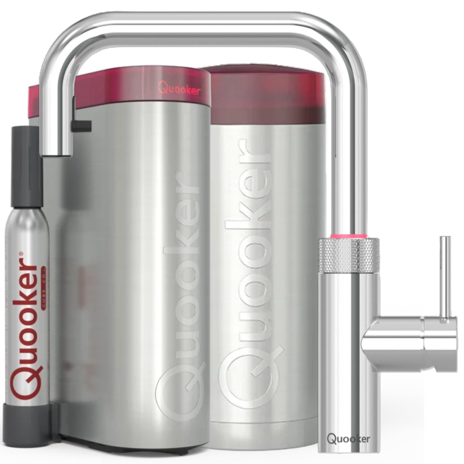 QUOOKER Küchenarmatur Flex Square, COMBI & CUBE, verchromt glänzend, FXSCHR COMBI CUBE2, **inkl. CUBE Filter Starter Set** inkl. 7 JAHRE GARANTIE