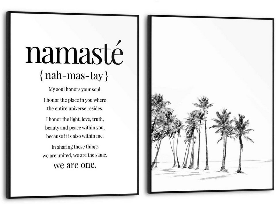 Reinders! Wandbild Ruhe Namasté - Strand - Palme - Zen, (2 St)