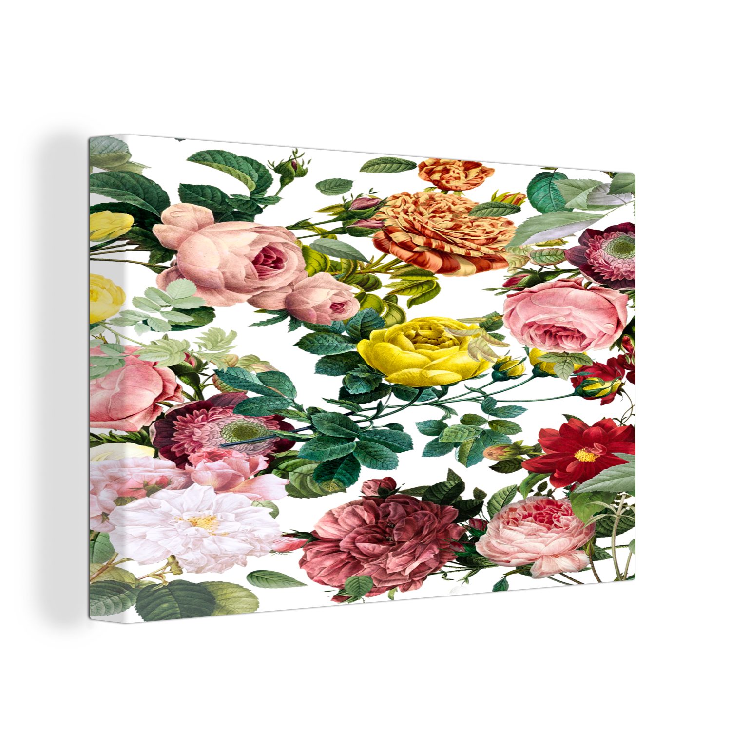 OneMillionCanvasses® Leinwandbild Blumen - Strauch - Weiß, (1 St), Wandbild Leinwandbilder, Aufhängefertig, Wanddeko, 30x20 cm | Leinwandbilder