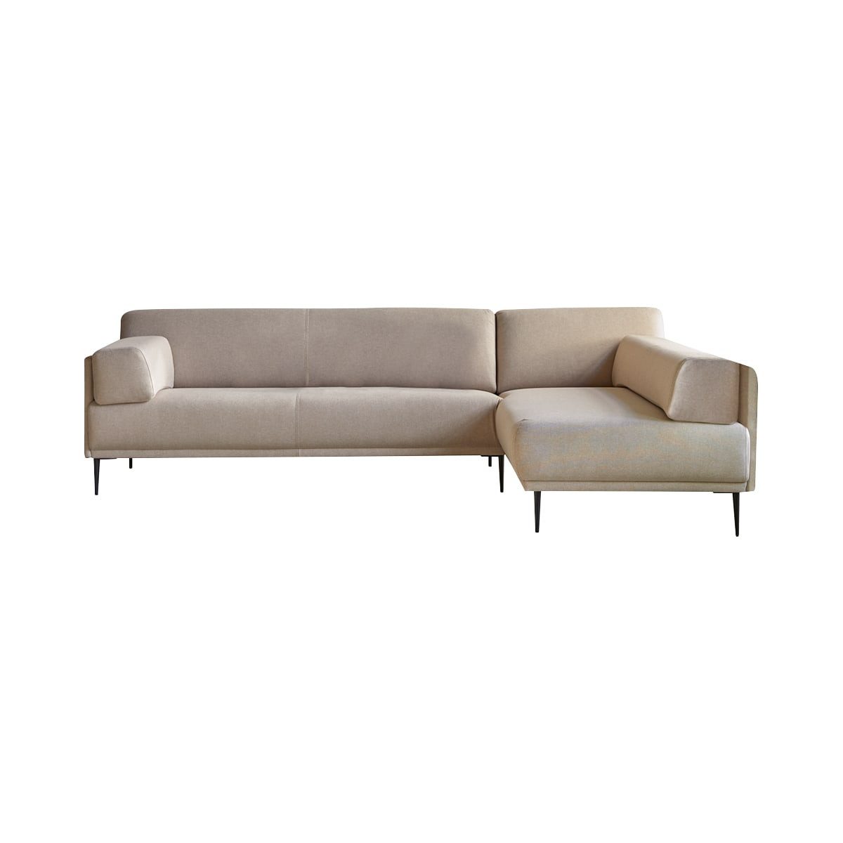 Tikamoon Sofa Ecksofa Finn mit Eckelement rechts und ecrufarbenem Stoffbezug 270 x 1