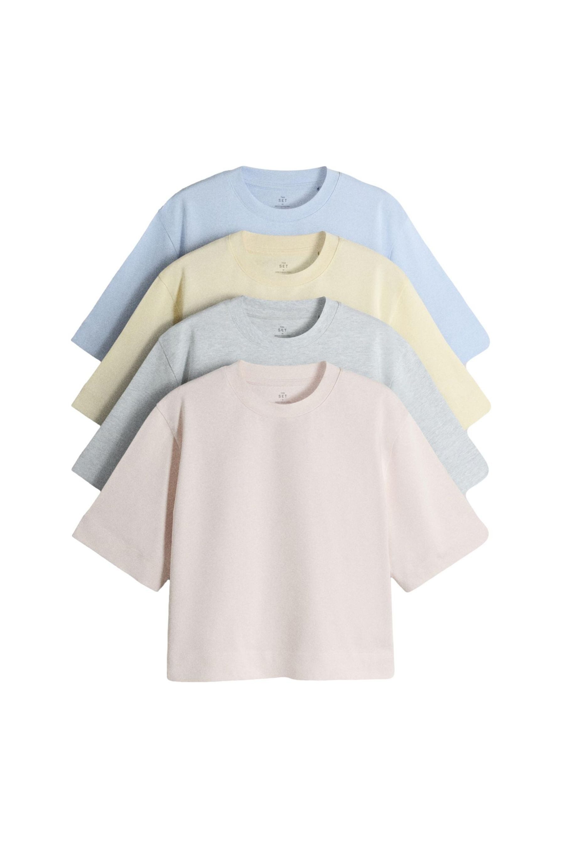 The Set T-Shirt The Set Schwere Kurzarm-T-Shirt, 4er-Pack (4-tlg)