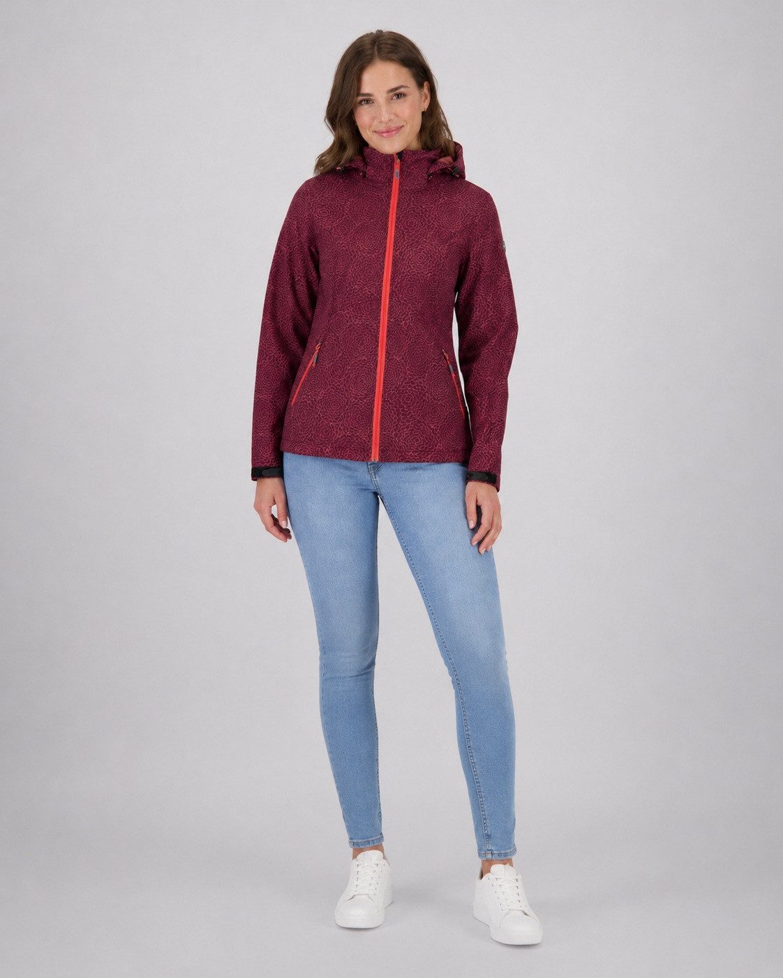 LPO Softshelljacke SHELBY PEAK II leichte Softshelljacke mit All-Over-Print und abnehmbarer Kapuze