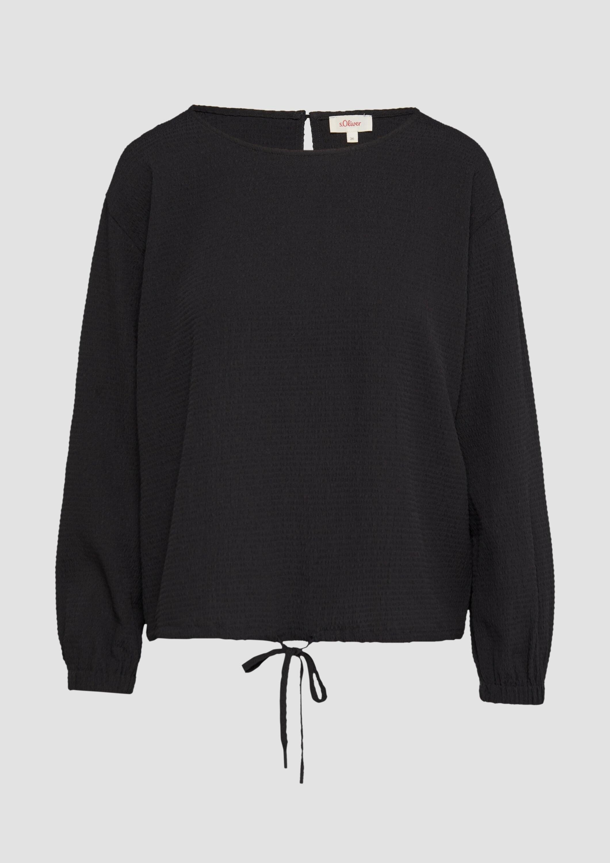s.Oliver Langarmbluse Bluse Strukturierte Bluse mit überschnittenen Schultern
