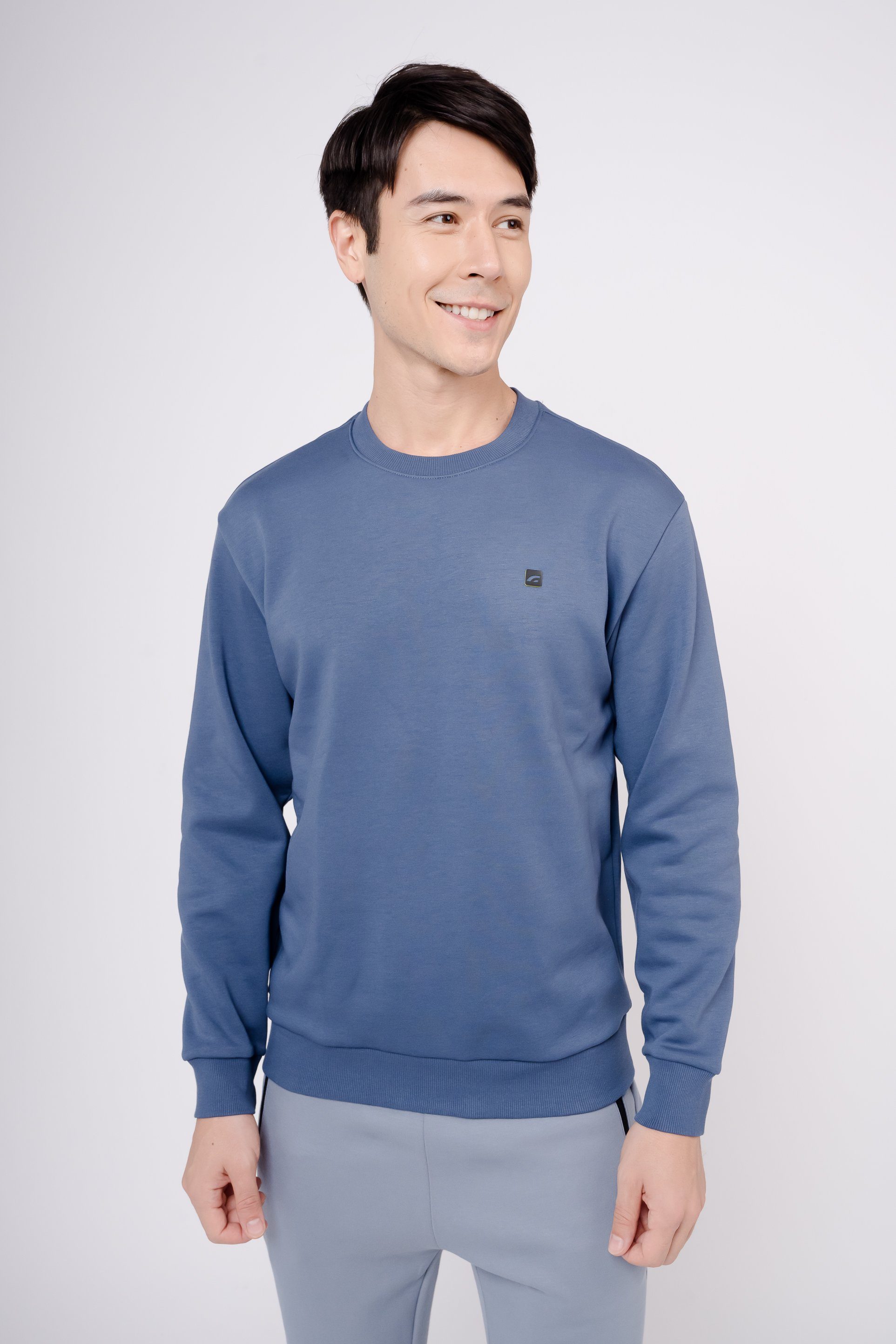GIORDANO Sweatshirt mit atmungsaktiver Funktion blau-grau