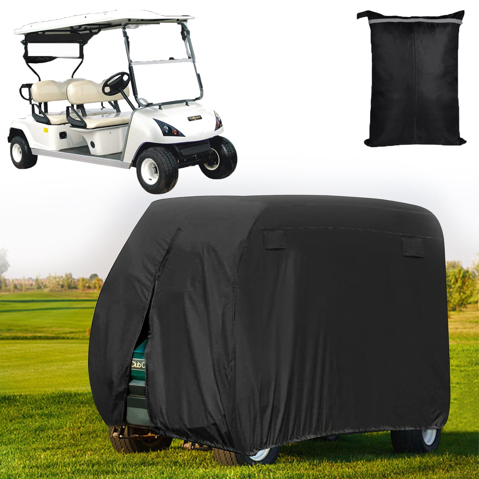 Fahrradschutzhülle Golf Cart Schutzhülle 420D Oxford, Golfwagen-Abdeckung, Reißverschluss