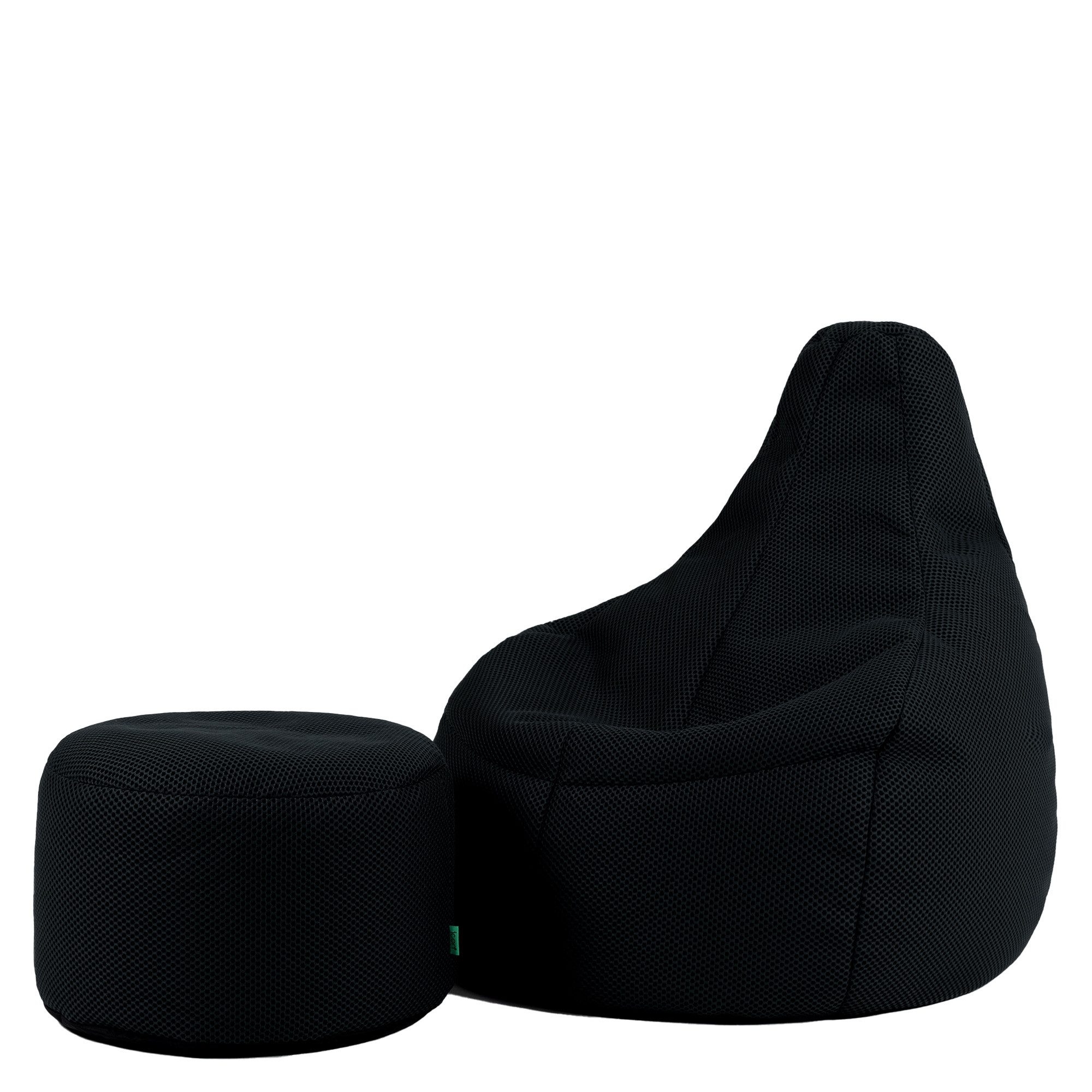 icon Sitzsack Sessel Gaming Stuhl aus Techmesh mit Hocker (Spar-Set, 1 x Sitzsack, 1 x Fußhocker), Sitzsack XXL, Gaming Sitzsack, Made in Germany, Erwachsene & Kinder