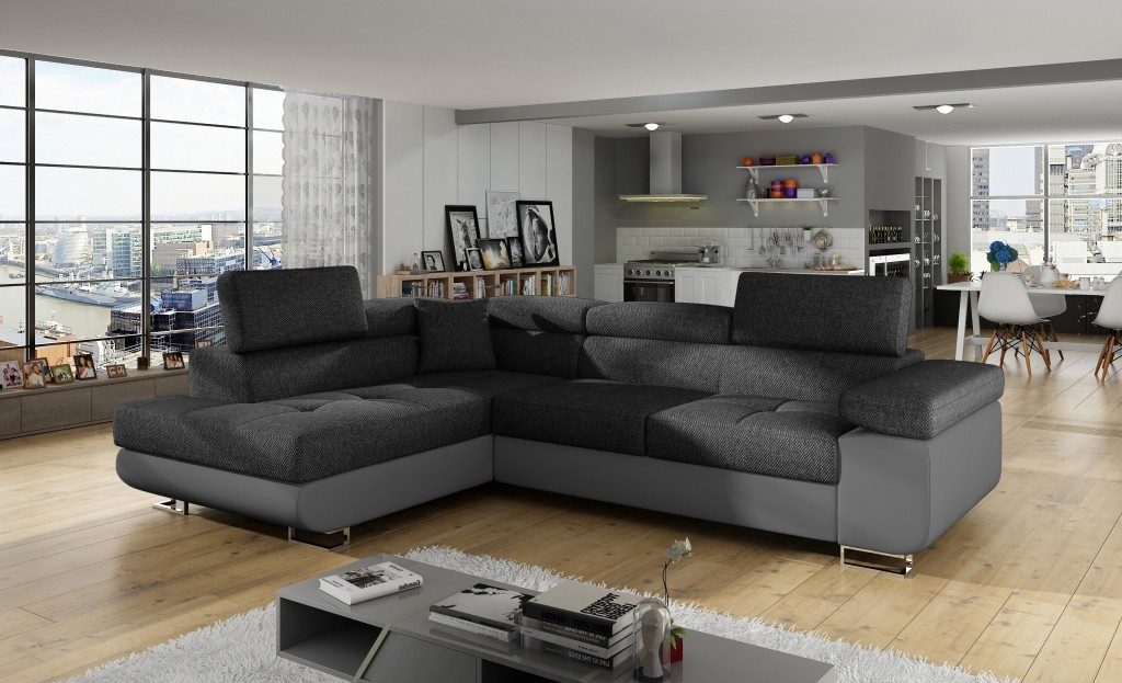 Xlmoebel Ecksofa L-Form Stoff Sofa Couch Modern Polster Textil Design, 2 Teile, Made in Europa