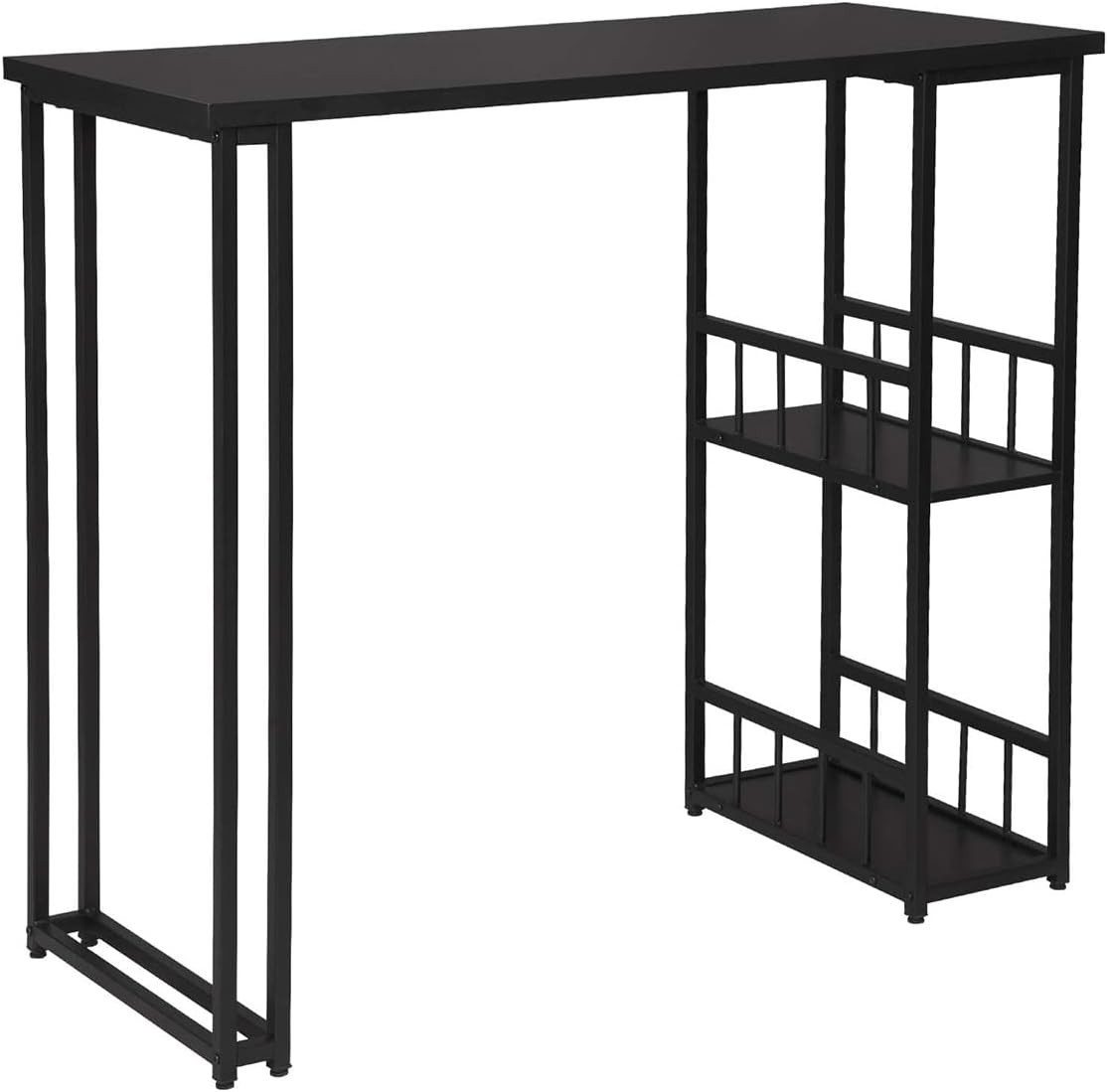 Woltu Bartisch (1-St), Bartisch mit 2 Ablagefläche aus Metallgestell & MDF
