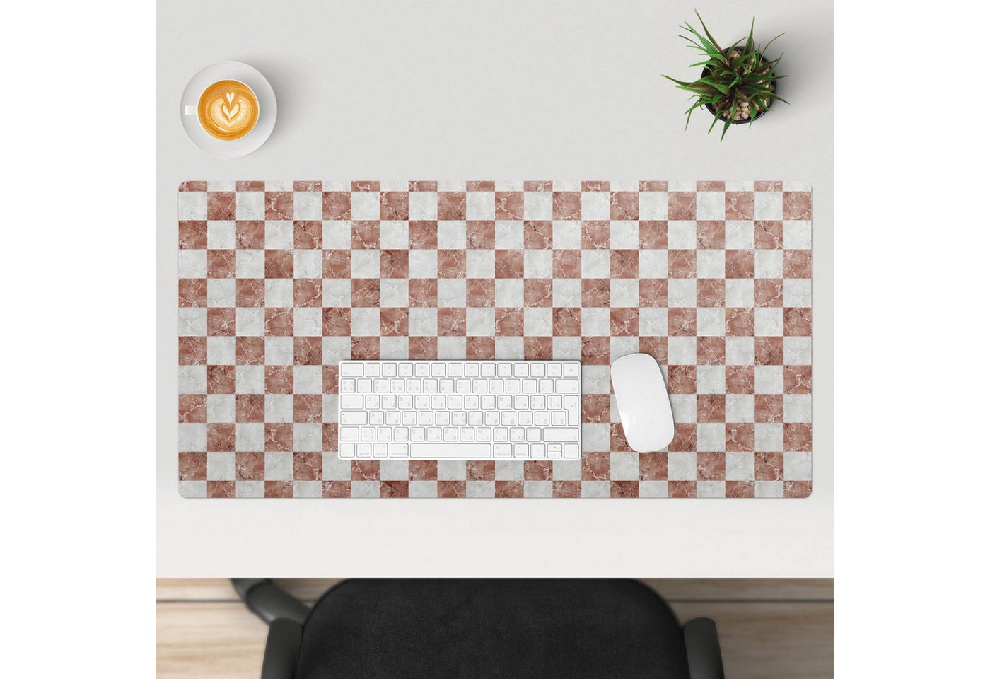 Thumbnail - Tulup Schreibtischunterlage Desk Pad Schachbrett Pvc Schreibtischmatte Büro-Schreibtischmatte