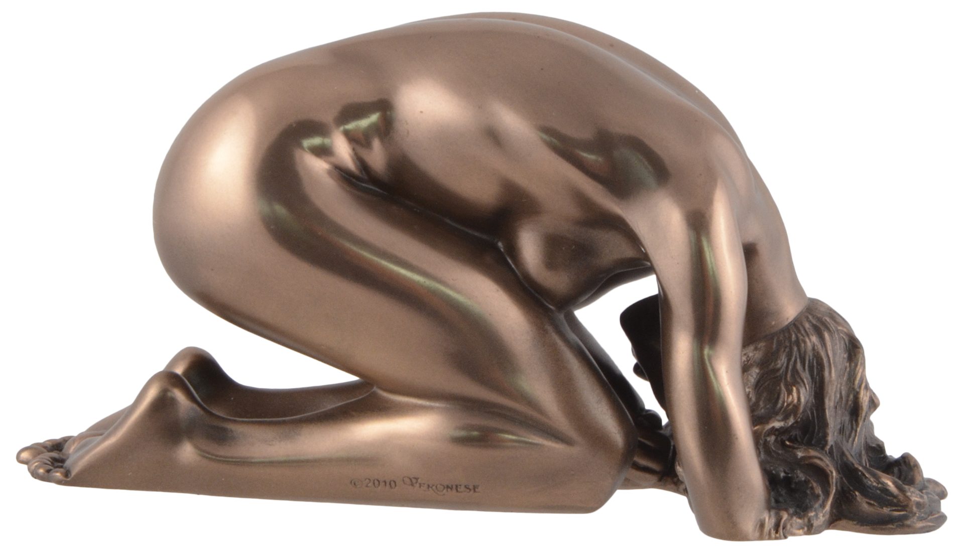 Gmbh bronziert, Nackte Kowtow von Akt - 15x8x8cm direct Dekofigur LxBxH: Dienerin Veronese, Vogler Hand ca. in by Pose kniend