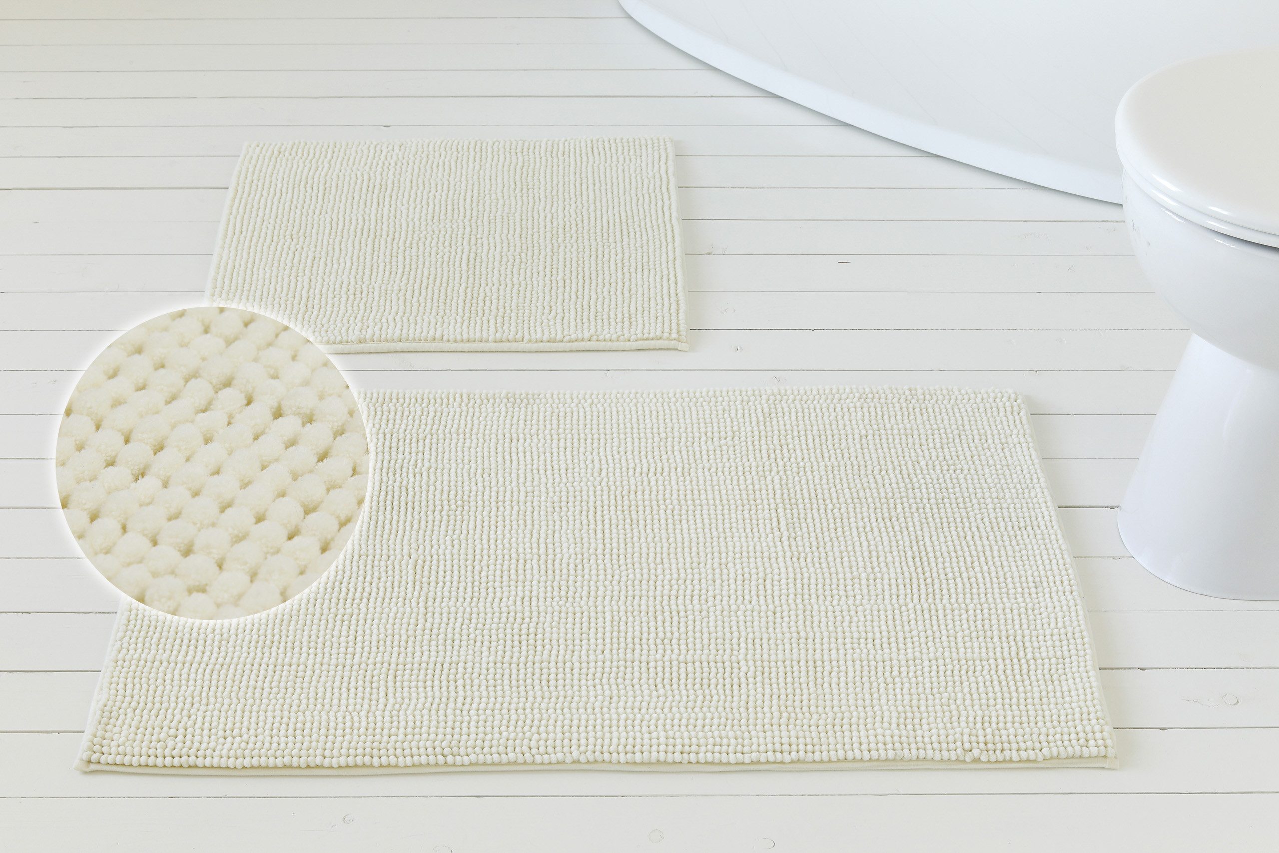OTTO home Badematte Kaelan, weicher Chenille, Höhe 14 mm, rutschhemmend beschichtet, fußbodenheizungsgeeignet, Polyester, rechteckig, Badvorleger, Badteppich weiches Chenille, pastellfarben, Badezimmer