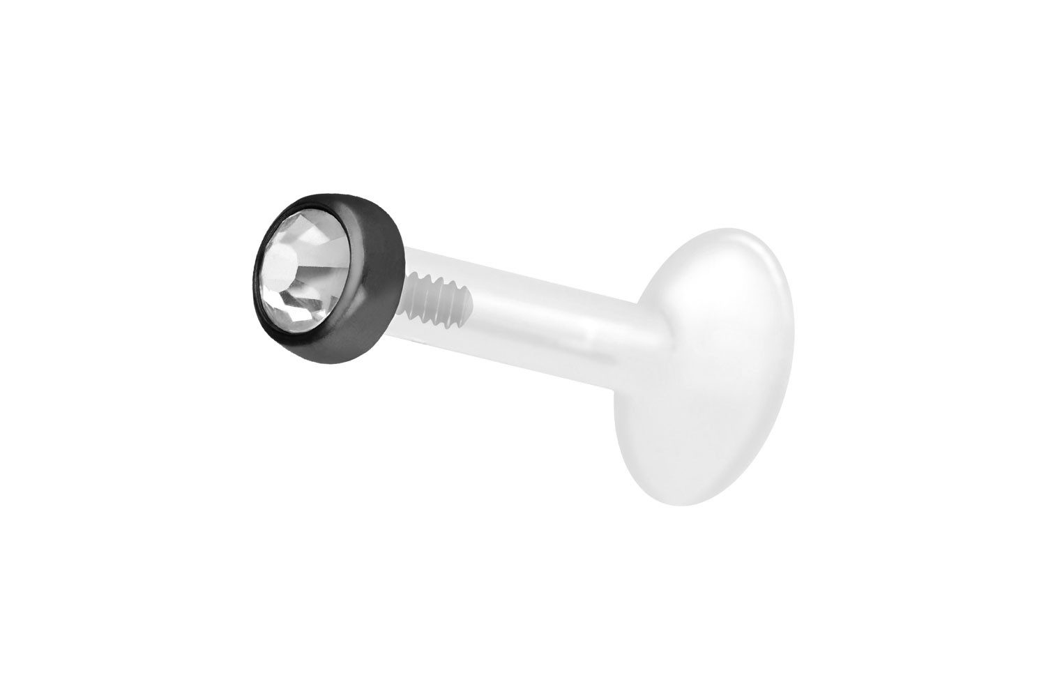 PIERCINGLINE Piercing-Set PTFE Labret mit Innengewinde + Titan-Aufsatz KRISTALLDISC (Labrets, 1-tlg)