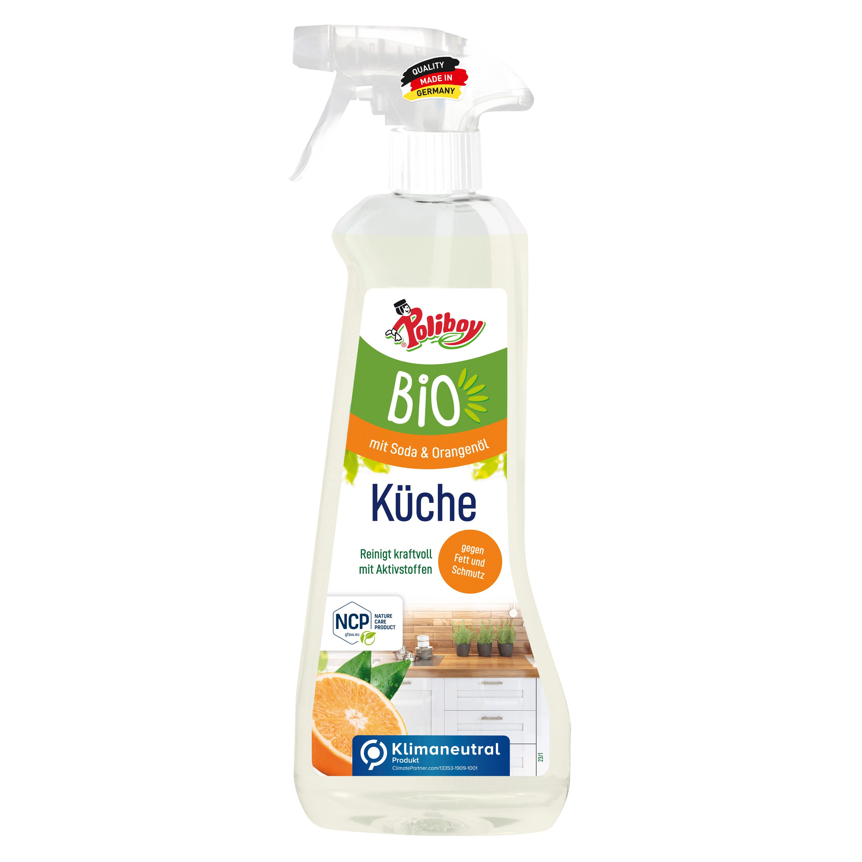 poliboy - 500 ml - Bio Küchenreiniger (kraftvolle Reinigung mit Seifenschaum für die Küche - Made in Germany)