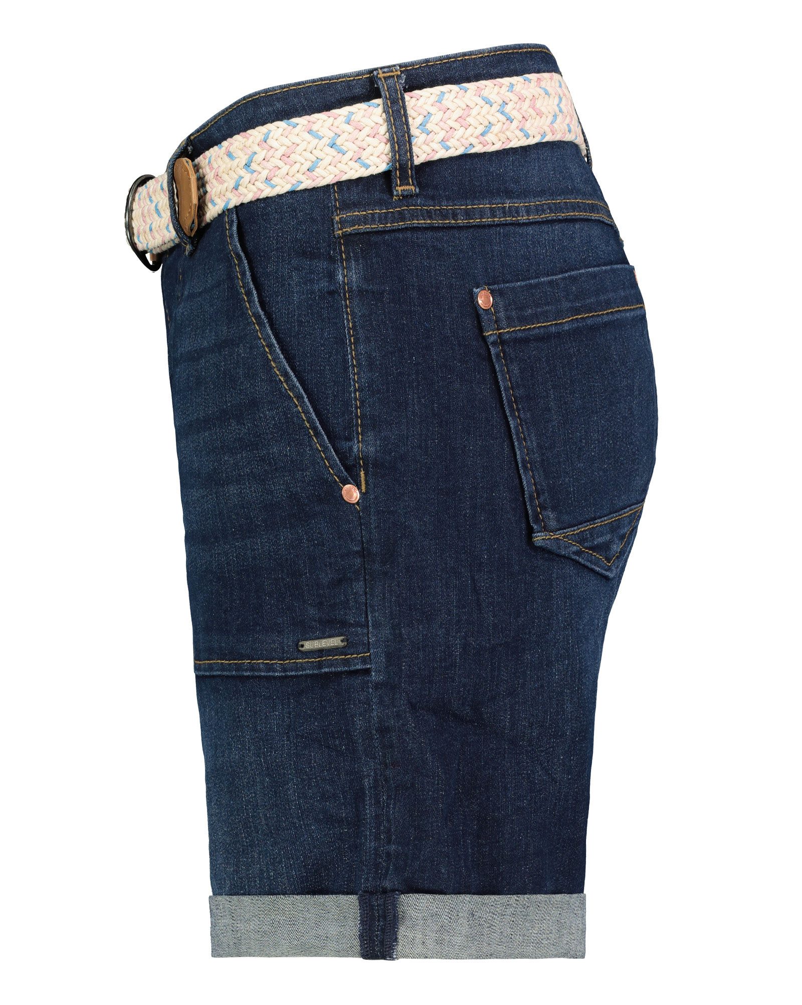 SUBLEVEL Shorts Damen Jeans Bermudas kurze Hose Baumwolle Sommer Stoff – Bild 4 von 5
