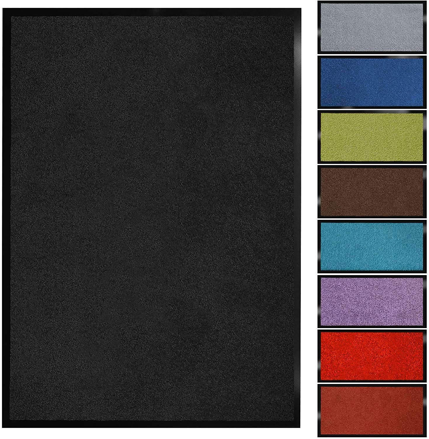 Floordirekt, Größen, 7 Schwarz Monochrom Viele & mm Farben Fixgrößen, Höhe: Schmutzfangmatte Fußmatte