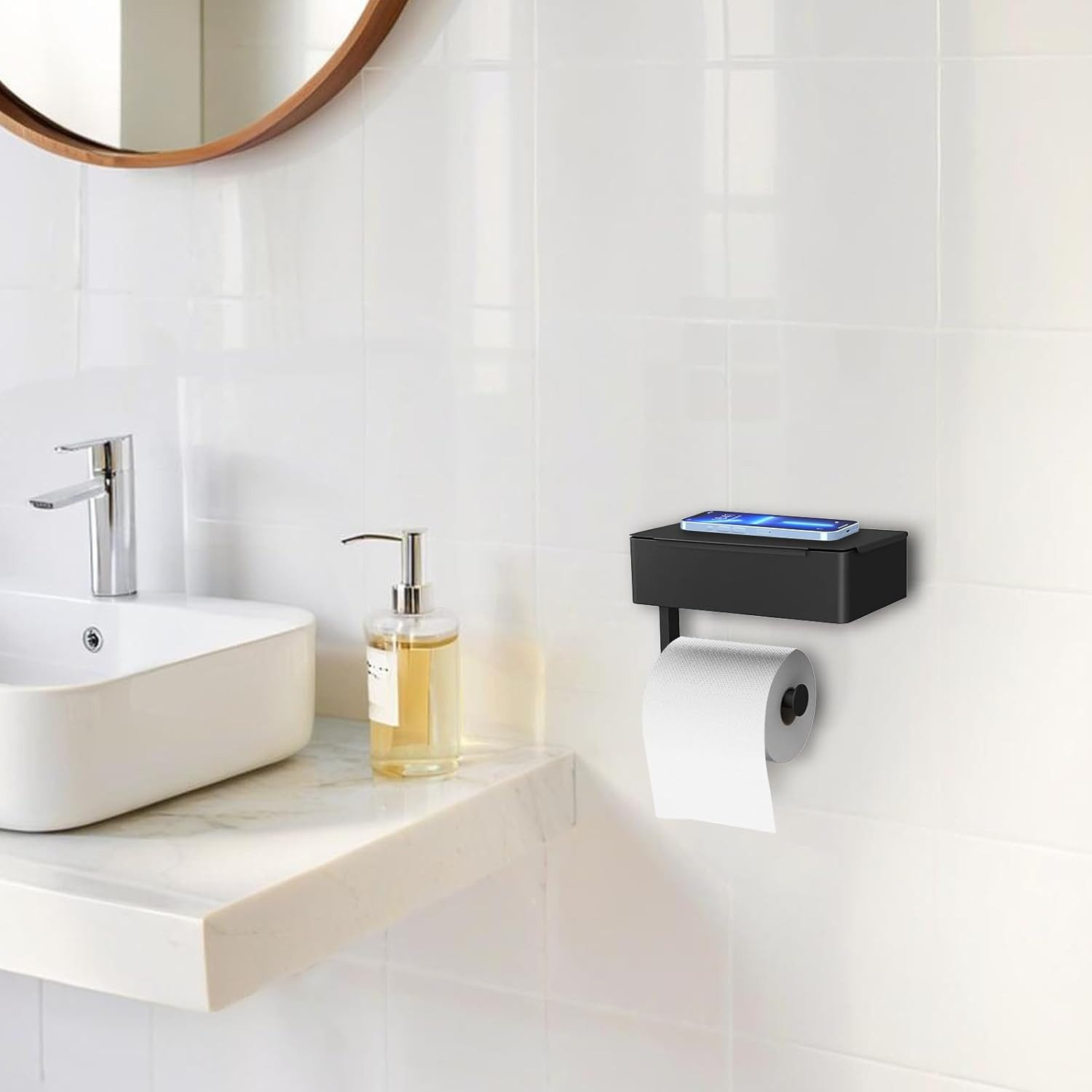 SURFOU Toilettenpapierhalter 3-in-1 Toilettenpapierhalter mit Feuchttuchbox günstig online kaufen