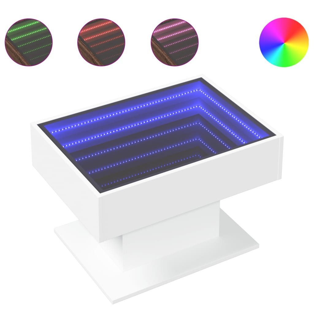 vidaXL Couchtisch LED-Couchtisch Weiß 70x50x45 cm günstig online kaufen
