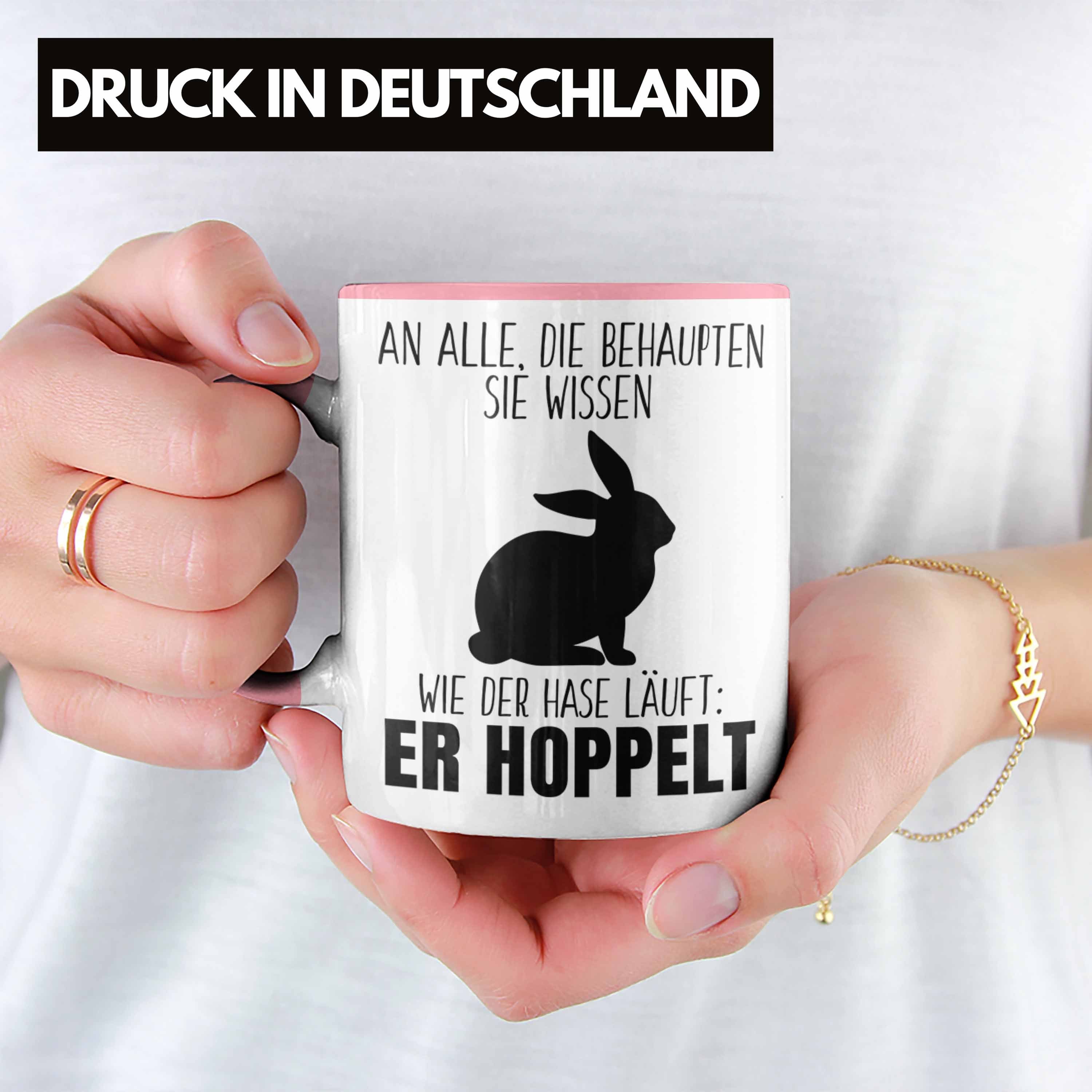 Spruch Geschhnkidee Lustig Rosa Trendation Lustiger - Tasse Hase Trendation Tasse Der Hoppelt Witzig Geschenk Ostern