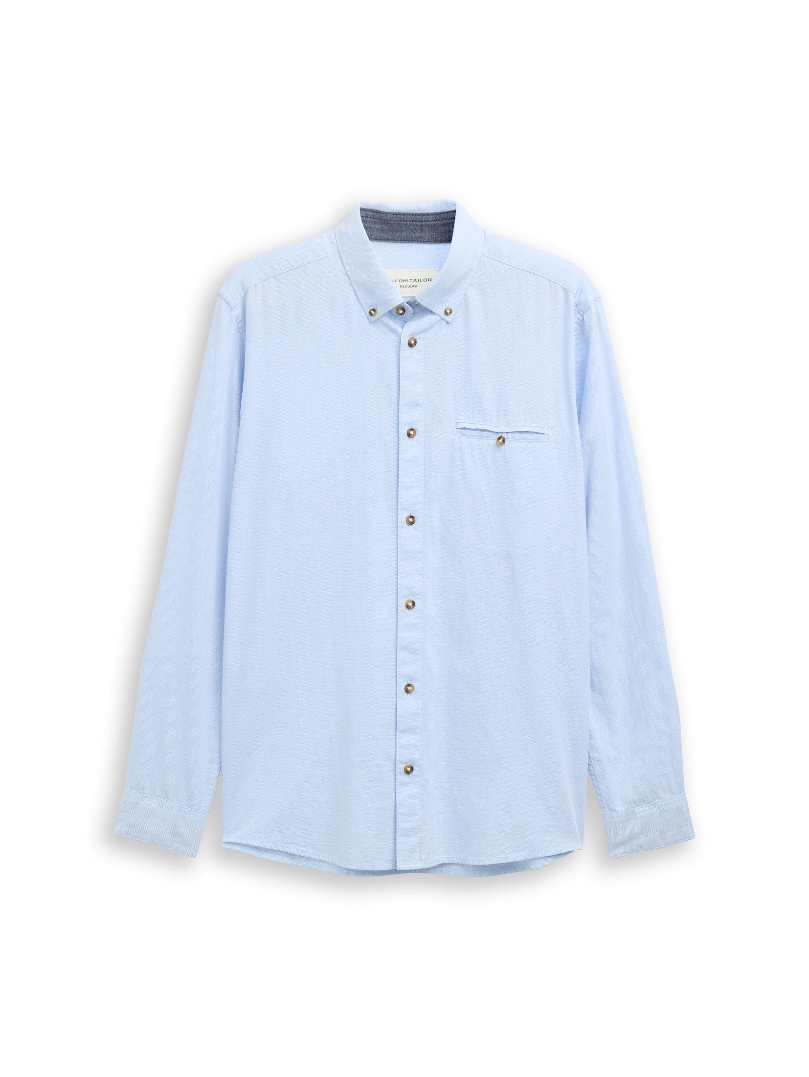 TOM TAILOR Langarmhemd Blusen & Shirts Regular Fit Hemd aus Baumwolle