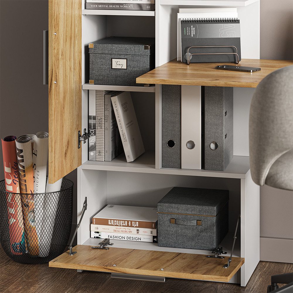 Vicco Schreibtisch Tomy, Weiß/Goldkraft Eiche, 150 x 59 cm günstig online kaufen