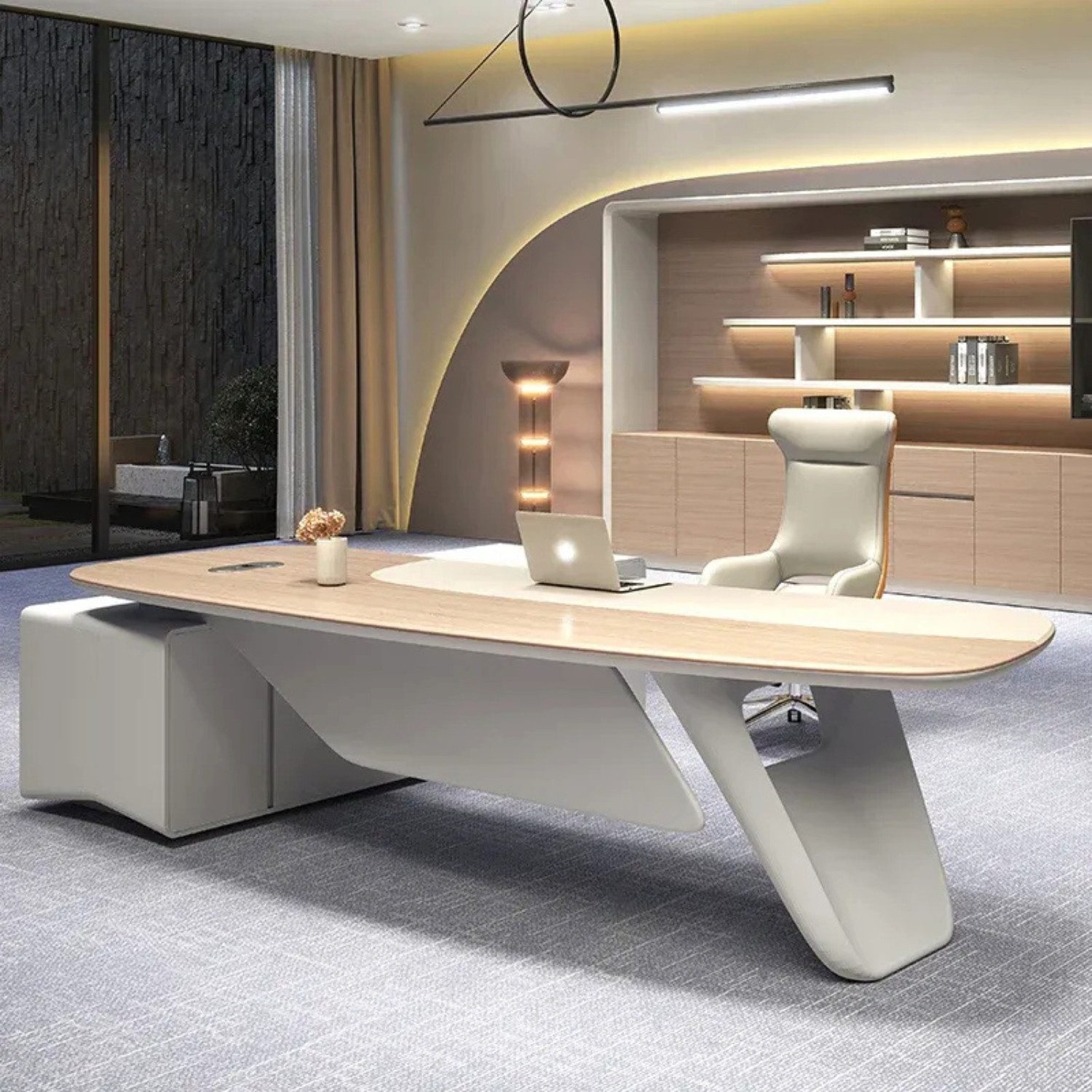 Schreibtisch SCHREIBTISCH Premium Executive Desk 180 cm Bürotisch Modern