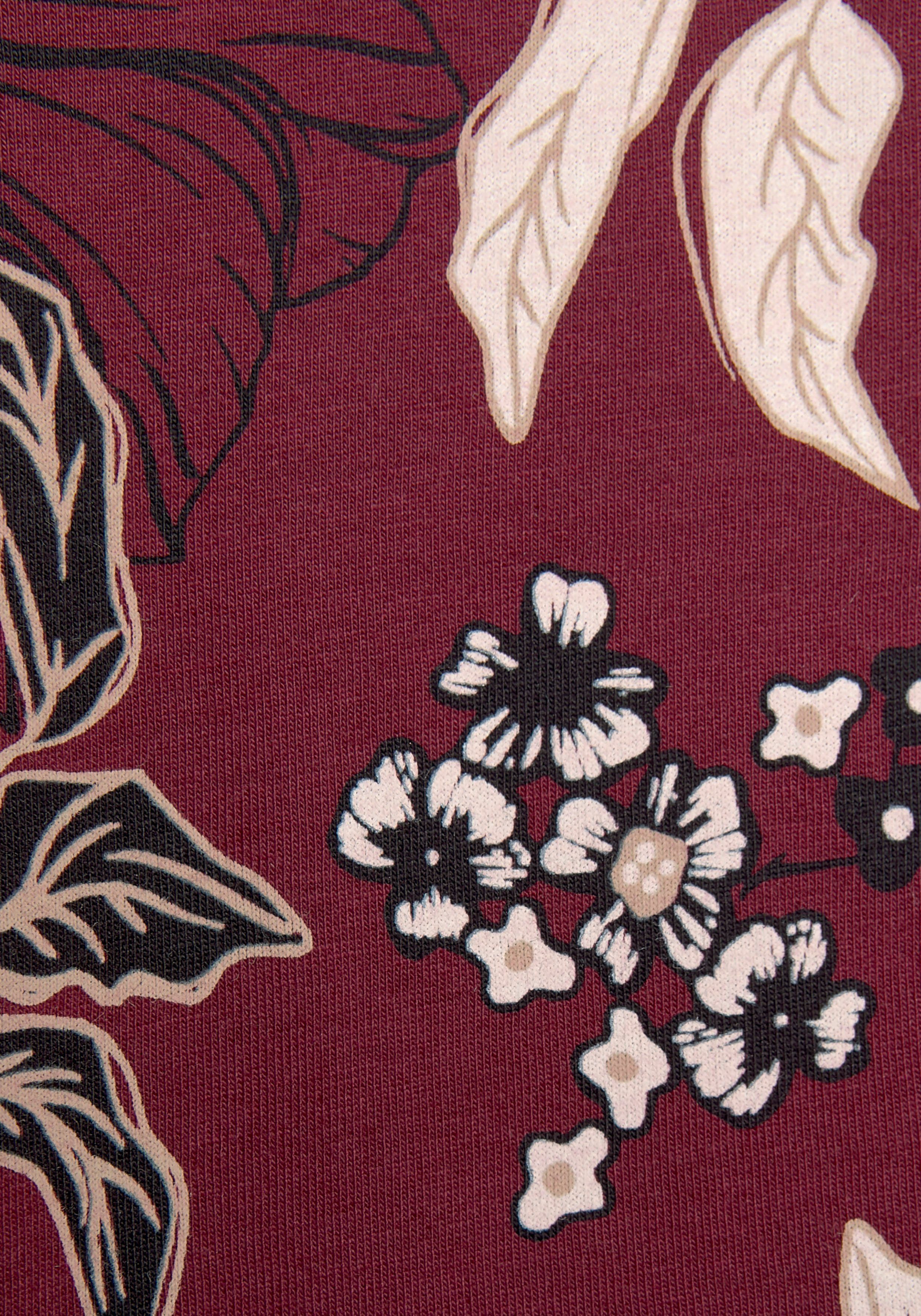 im s.Oliver halbem Blumen-Dessin mit Ärmel Nachthemd
