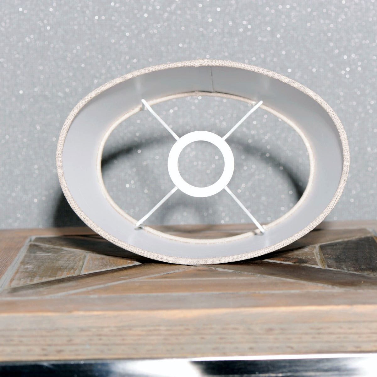 Dirk Davids Leuchten GmbH Lampenschirm Lampenschirm Oval La Dolce Vita Grau für Tischleuchte 25-20-12, Stilvoll und elegant