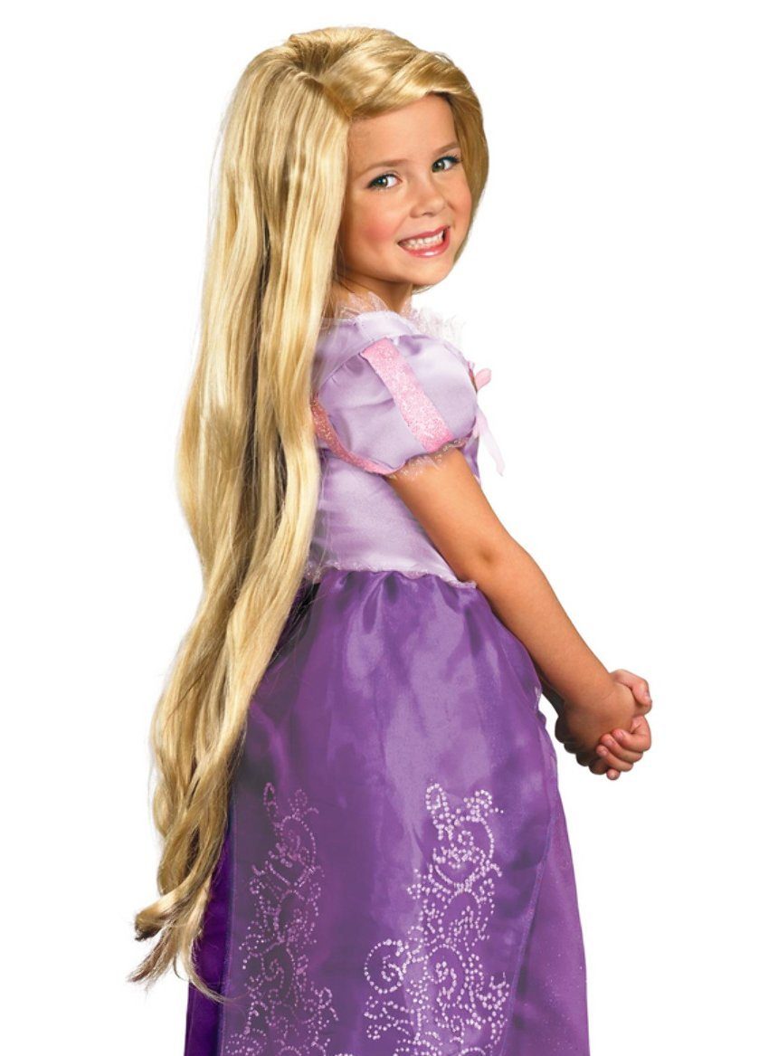 Smiffys Kostüm-Perücke Disney Princess Rapunzel Perücke für Kinder, Extralange, blonde Perücke für die Märchenprinzessin