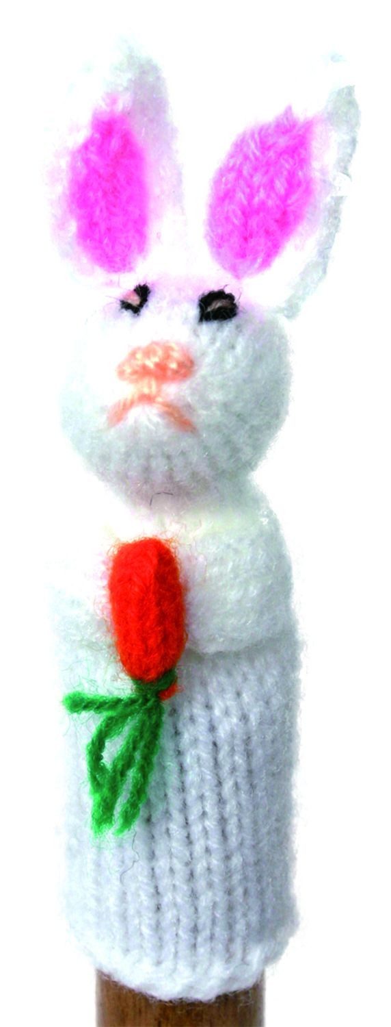 El Puente Fingerpuppe Gestrickte Fingerpuppe "Hase mit Möhre", Handmade, Handmade
