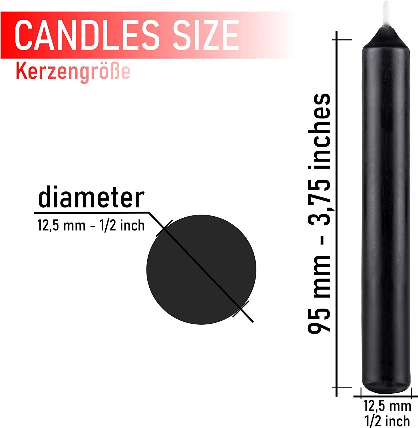 BRUBAKER Tafelkerze Baumkerzen aus Wachs (100er Pack Christbaumkerzen, 100-tlg., Wachskerzen für Weihnachtsdekoration, bunte Weihnachtskerzen), rauchfreie und geruchsneutrale Pyramidenkerzen