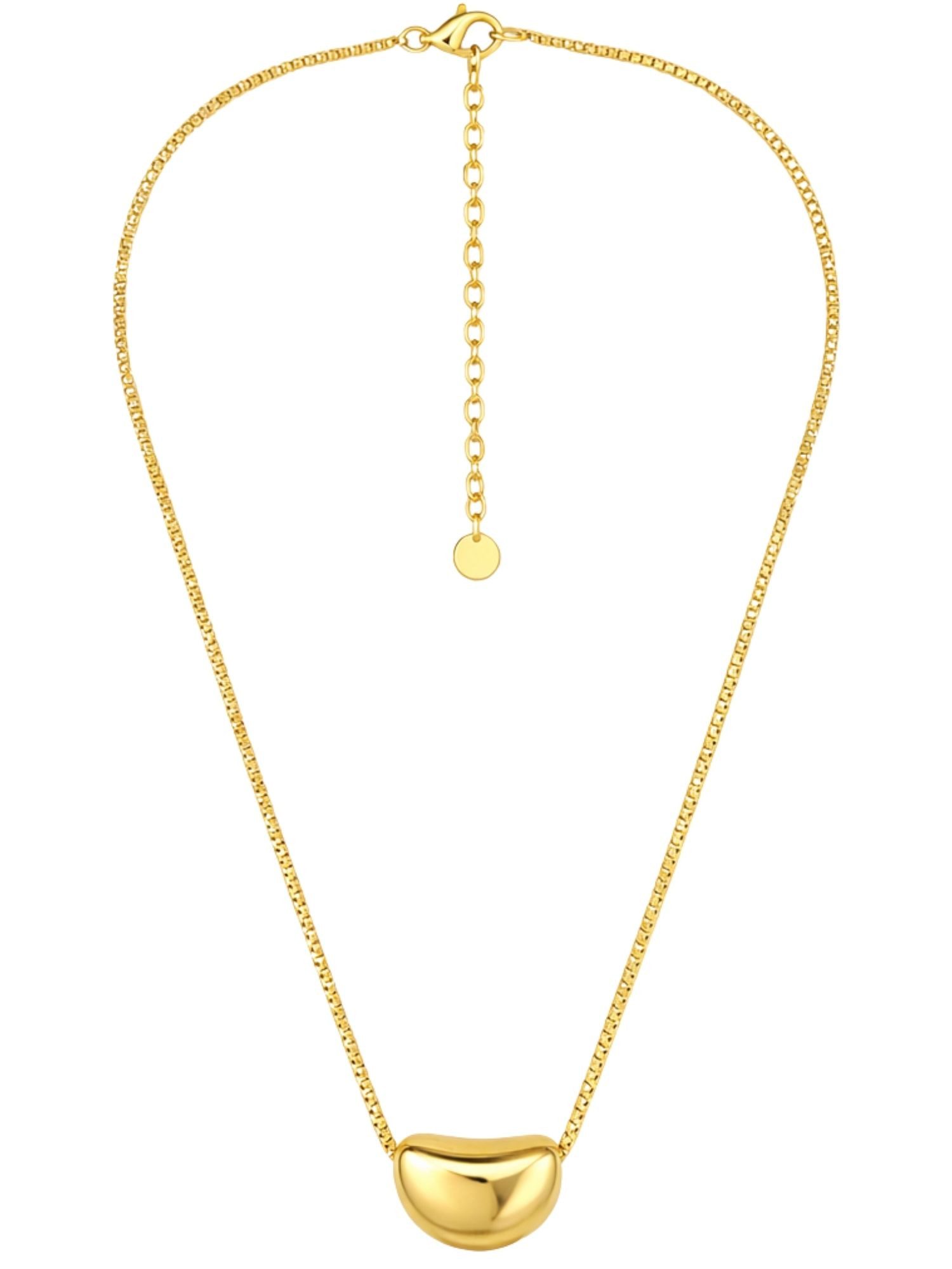 BS Schmuckdesign Kette mit Anhänger Halskette Damen feine Venezianerkette mit Anhänger 18K vergoldet (inkl. Geschenkbox), 18K vergoldet, hypoallergen & wasserfest
