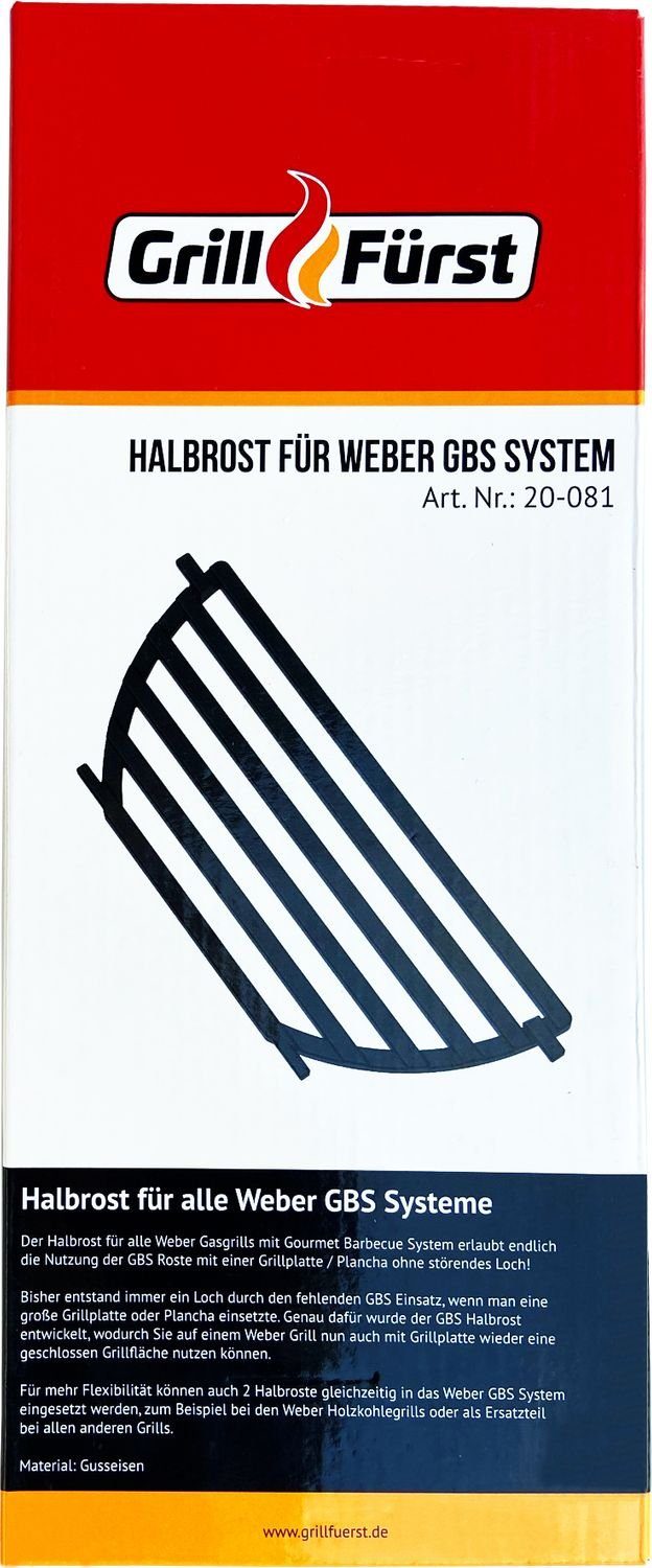 Grillfürst Grillrost Grillfürst Gusseisen-Halbrost / Einsatz für Weber GBS Grillrostsystem
