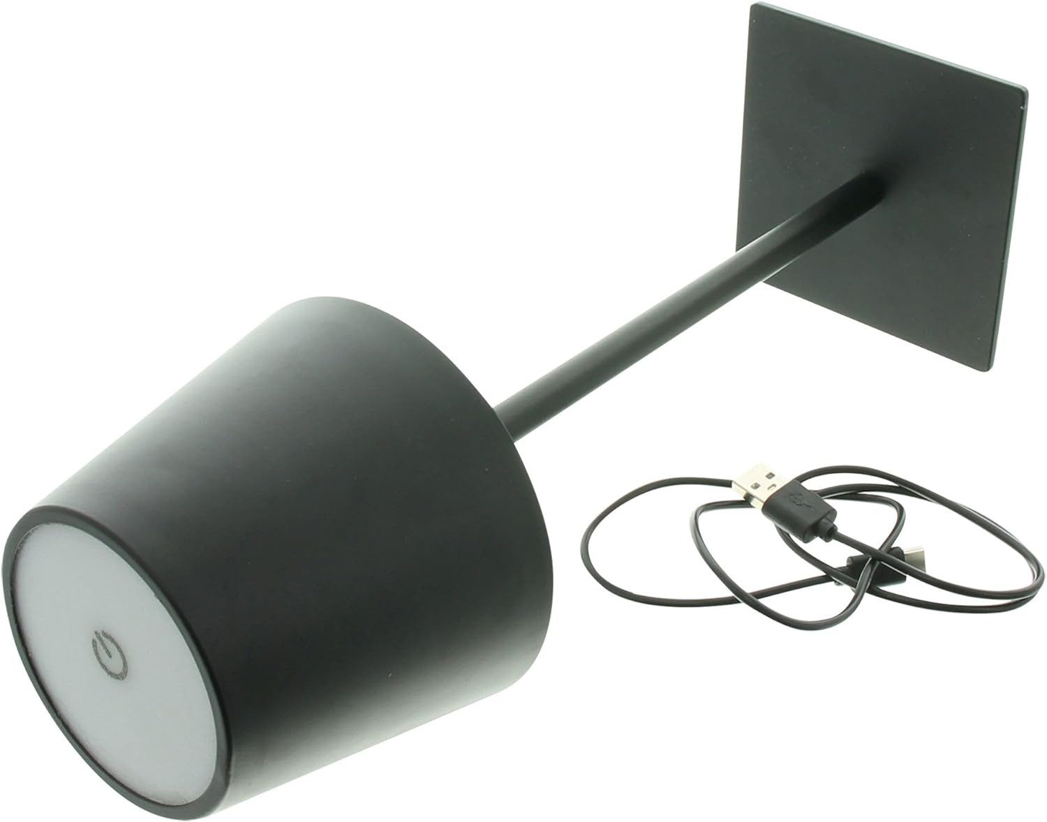 Dekoleidenschaft USB-Tischleuchte "Black" LED Tischlampe aus Metall, mattschwarz, kabellos, Outdoor, Lampe dimmbar, über USB aufladbar, Camping Garten Balkon Leuchte