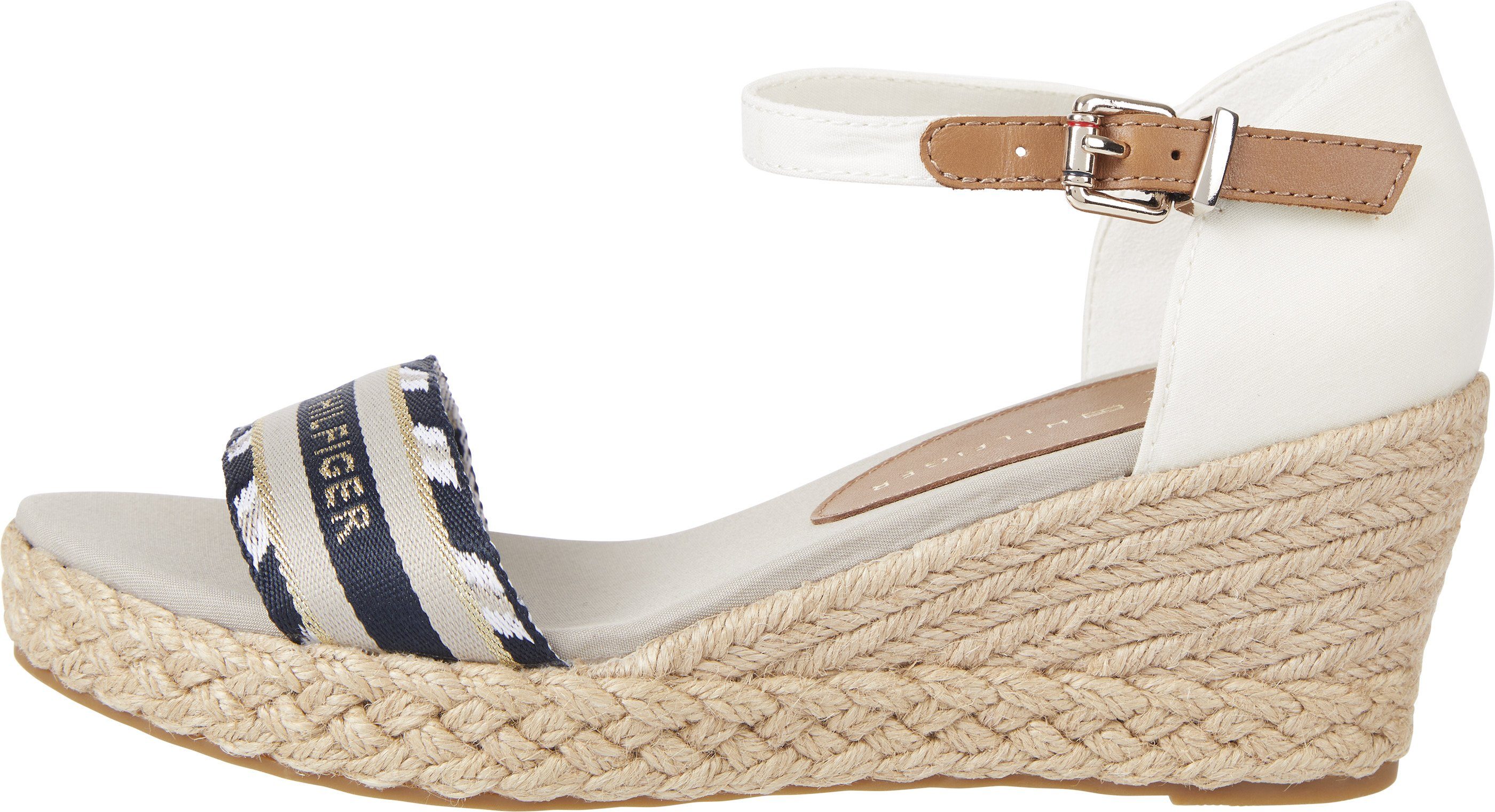 Tommy Hilfiger CORPORATE WEBBING LOW WEDGE Keilsandalette mit verstellbarem Riemchen