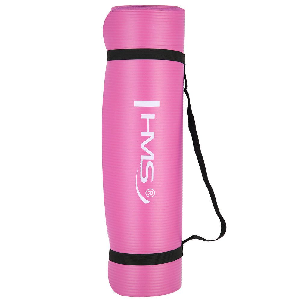 HMS Yogamatte Gymnastikmatte Fitnessmatte Sportmatte (Spar-Set, 1-St., 183 x 61 x 1 cm weich), 10 mm NBR, rutschfest, Tragegurt, isolierend