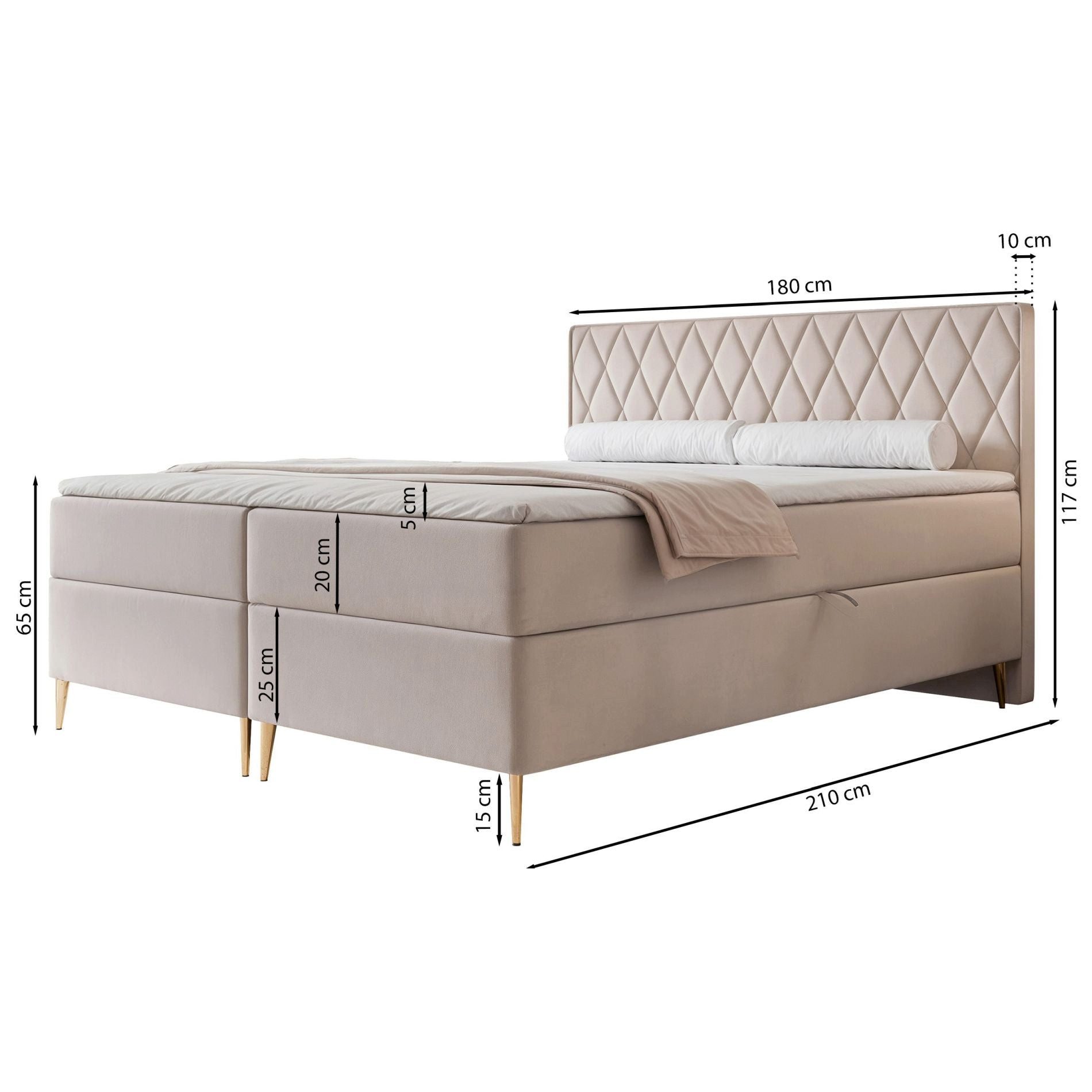 Selsey Boxbett CARESSO, mit Matratze, Topper, 2 Bettkästen und wasserfestem Veloursbezug
