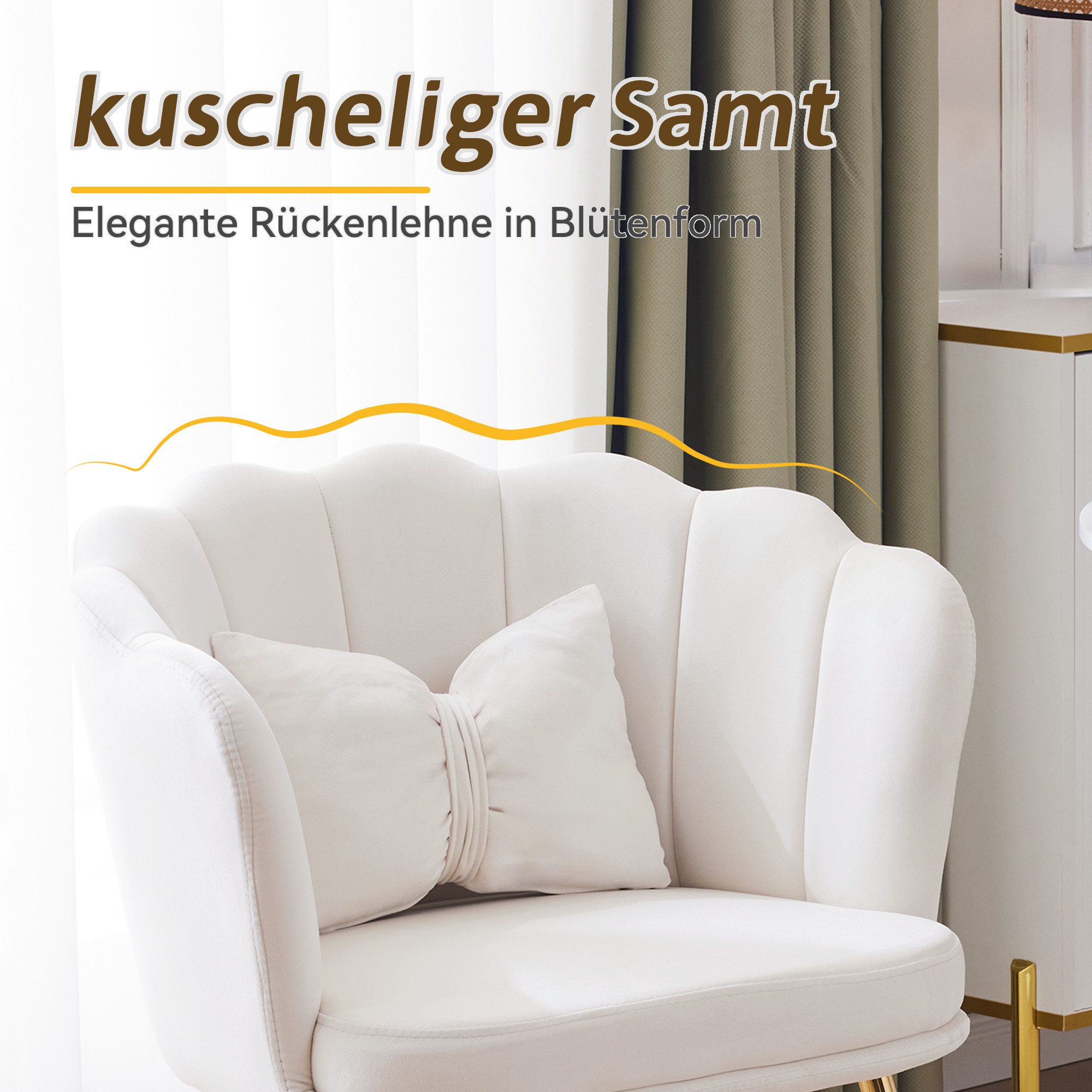 Merax Polsterstuhl mit Schleife Zierkissen (2 günstig online kaufen