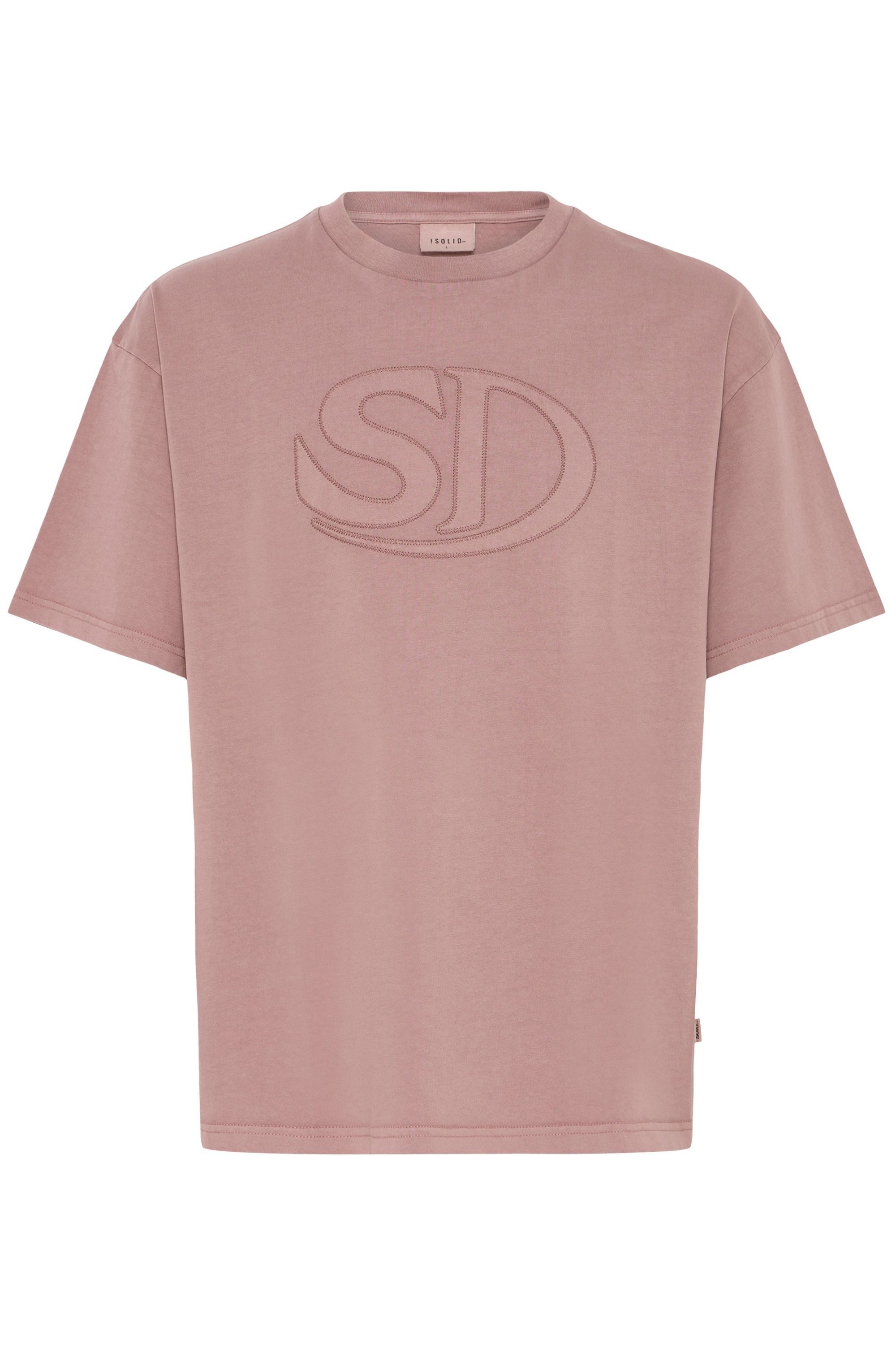 !Solid Rundhalsshirt SDUncaster Lässiges T-Shirt mit gestickter Frontgrafik - Loose Fit