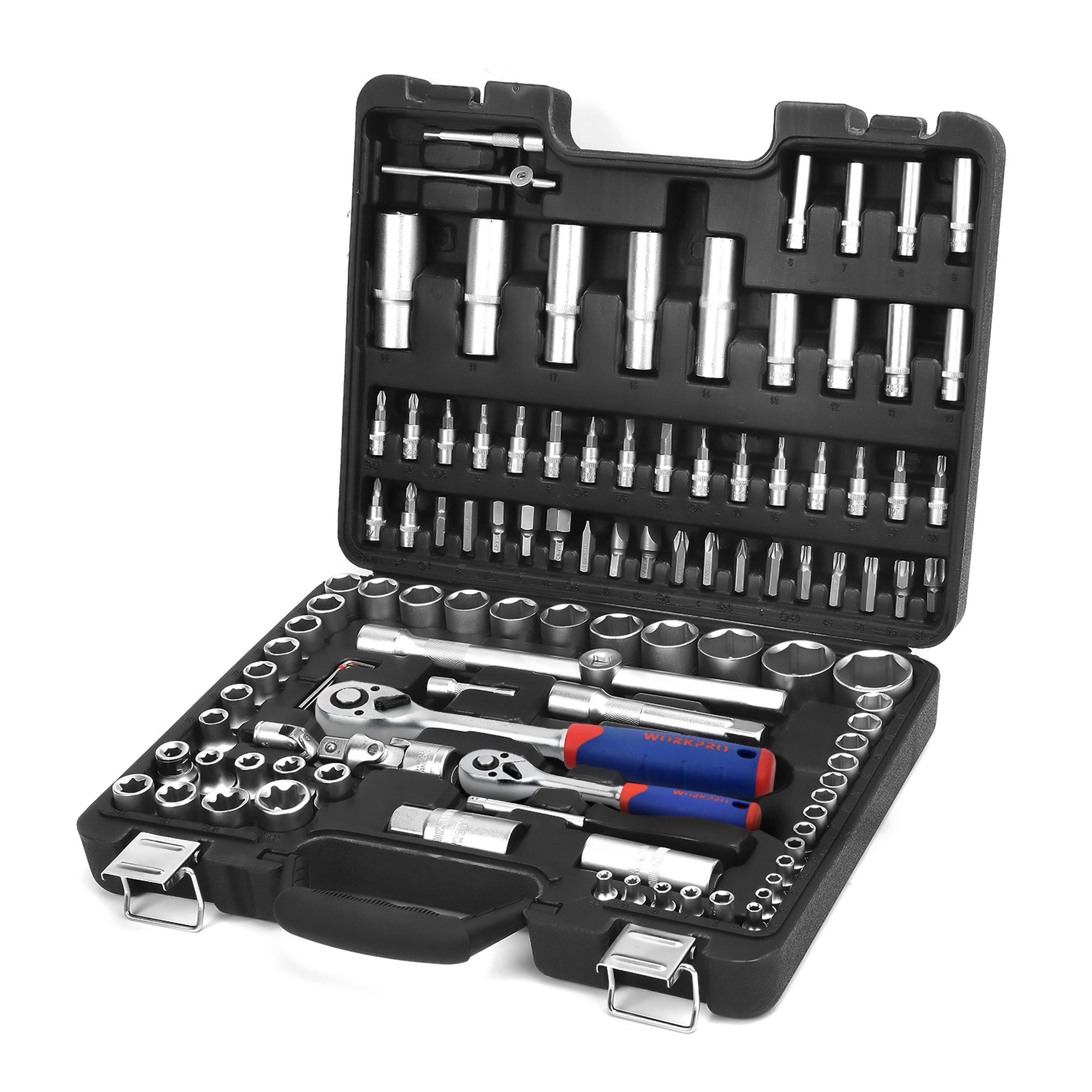 Werkzeugset 108-teilig Steckschlüsselsatz mit 1/2 "+ 1/4" Ratschenschlüssel